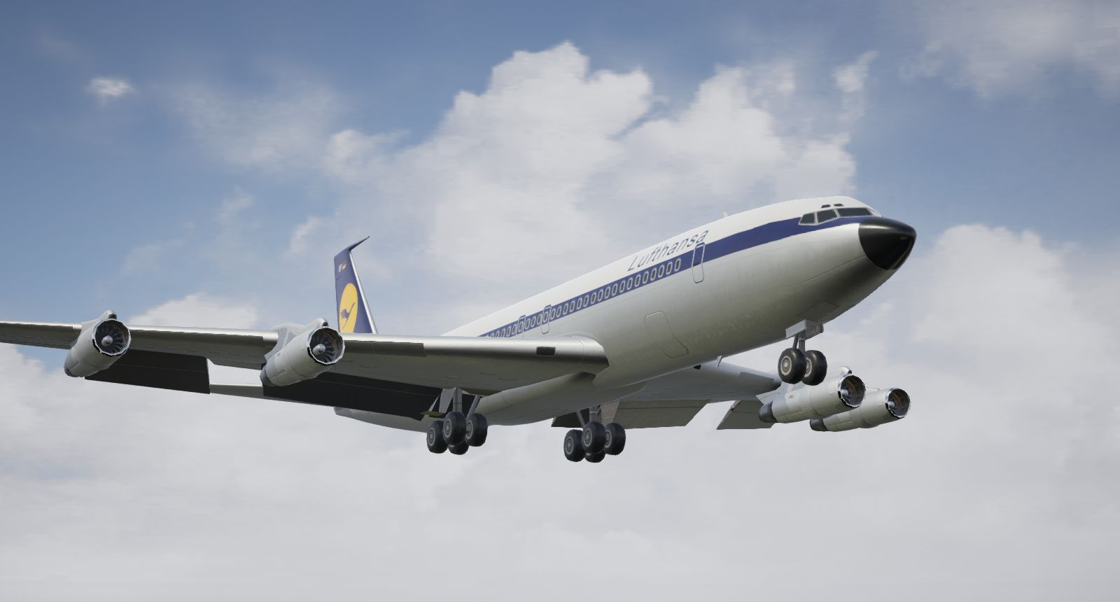 1600x860 Boeing 707 320B Low Poly Collection 3D Model $129 .unknown .3Ds .fbx .obj .max
