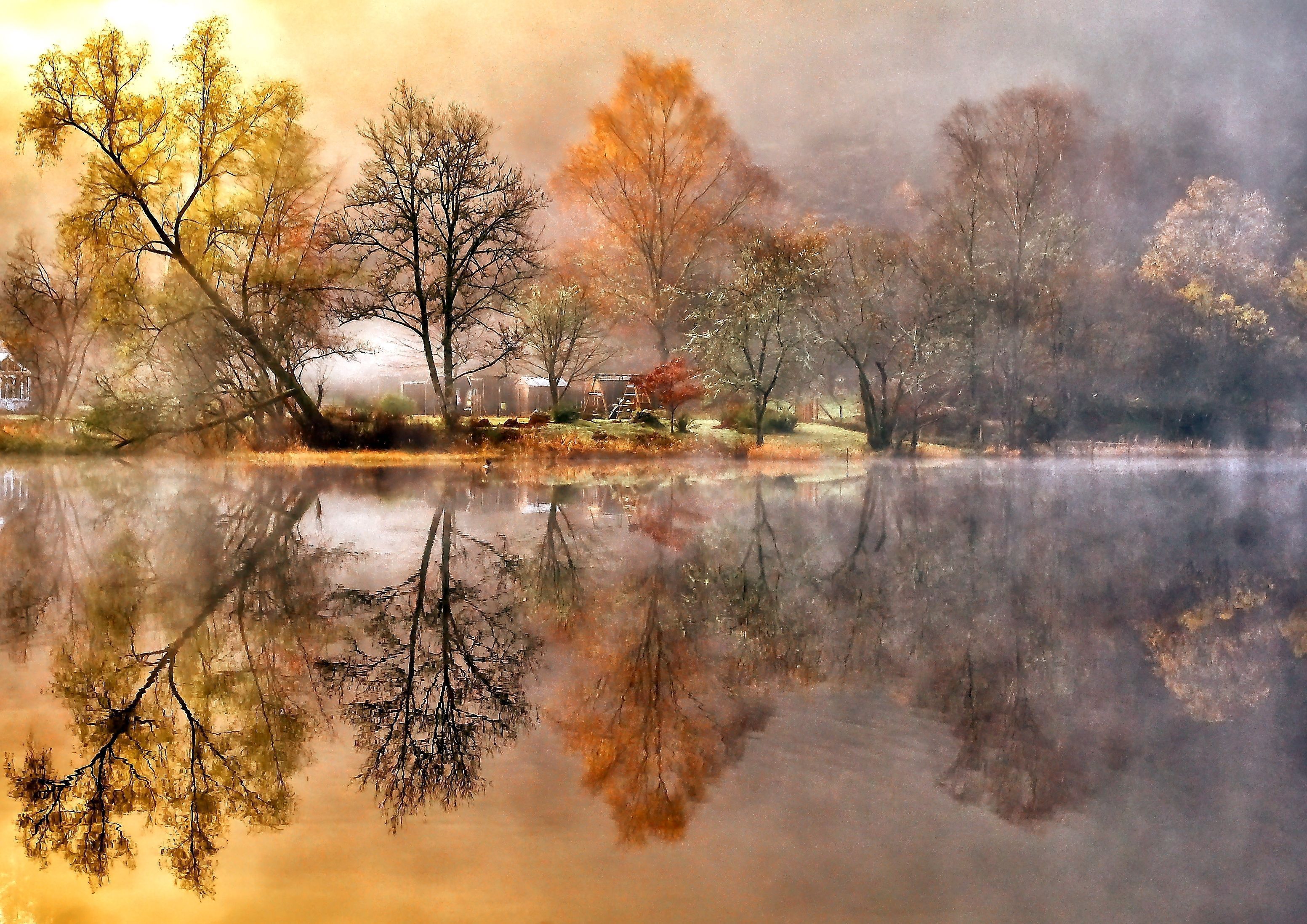 3105x2196 Wallpaper Painting, Watercolor Painting, Landscape Painting, Art, Realism, Background Free Image