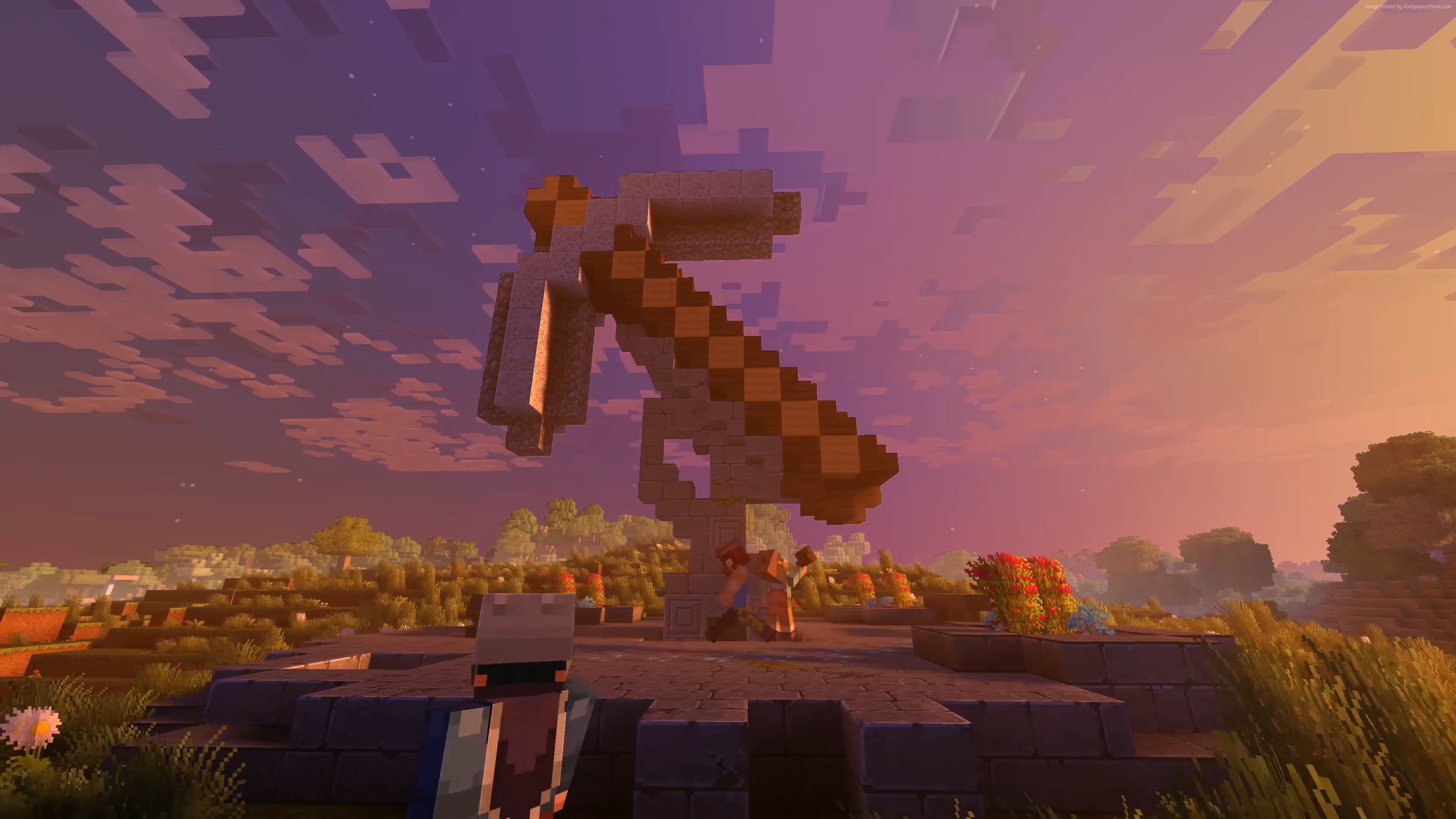 3840x2160 Minecraft pickaxe digital wallpaper HD wallpaper