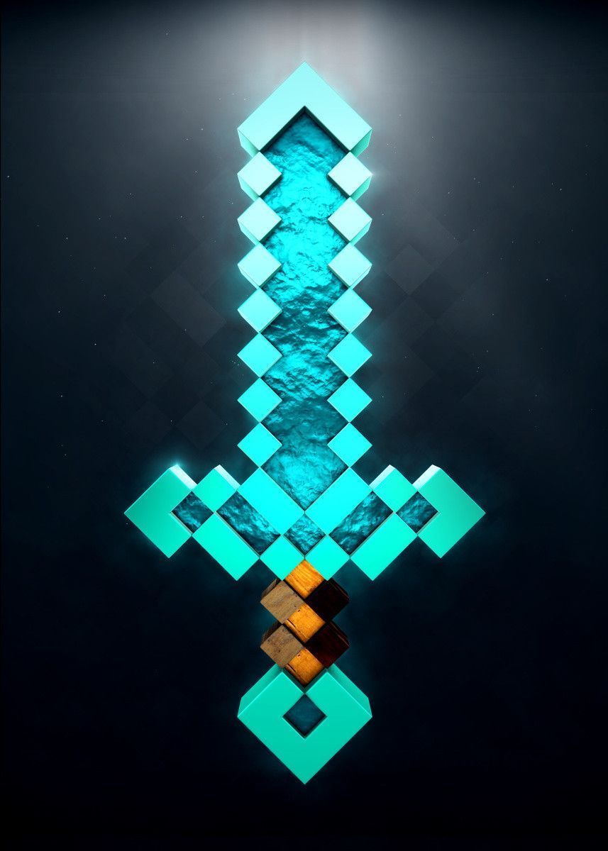 857x1200 Enchanted Diamond Sword Minecraft Wallpaper