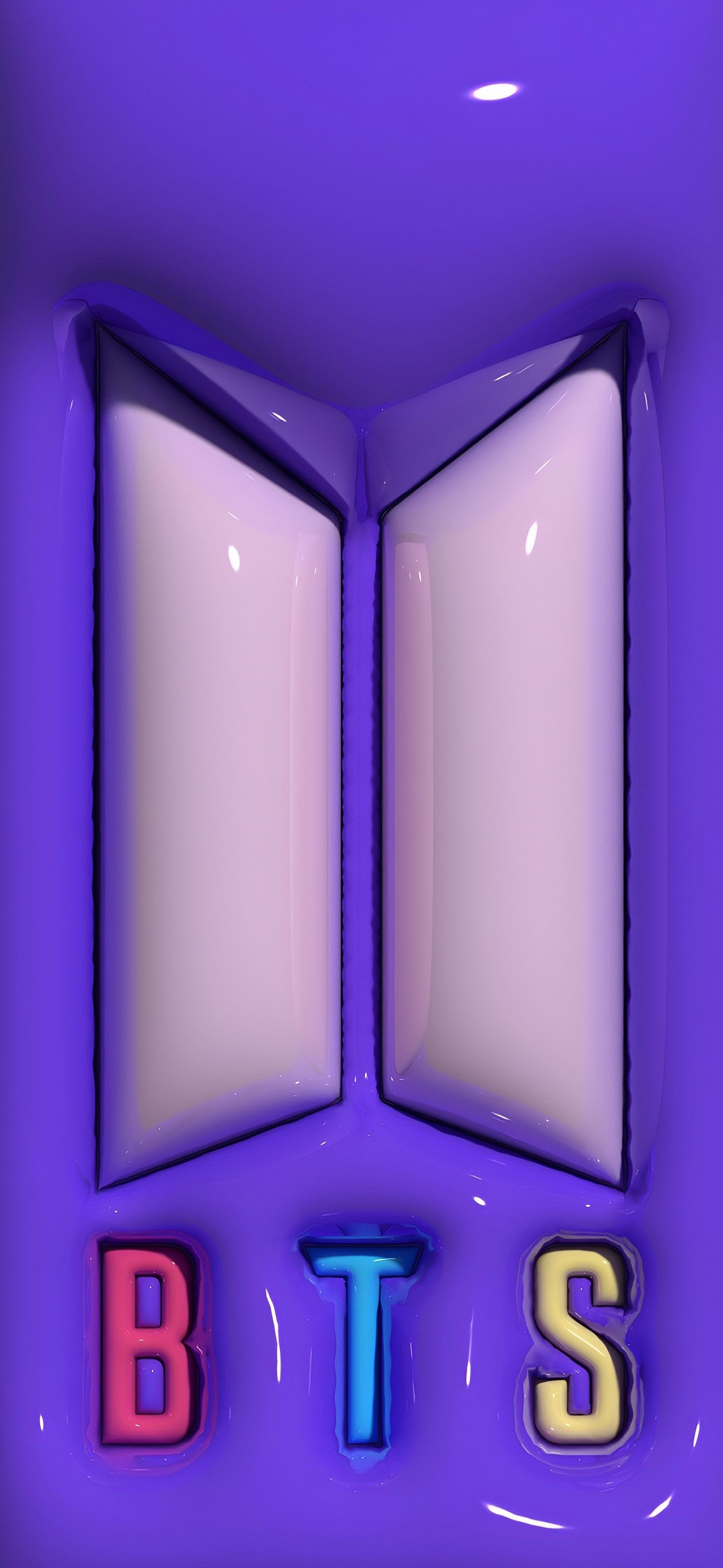 1463x3171 BTS 3D Logo Dimensional Wallpaper Band Art Wallpaper