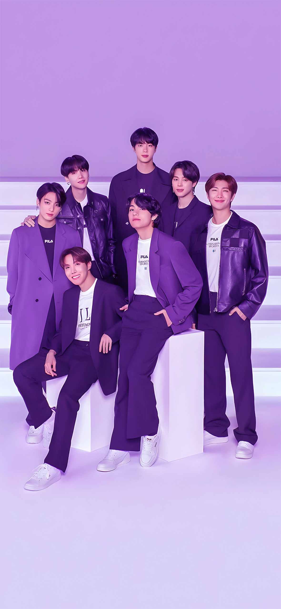 1180x2554 BTS Purple Theme Kpop Group Wallpaper Wallpaper HD