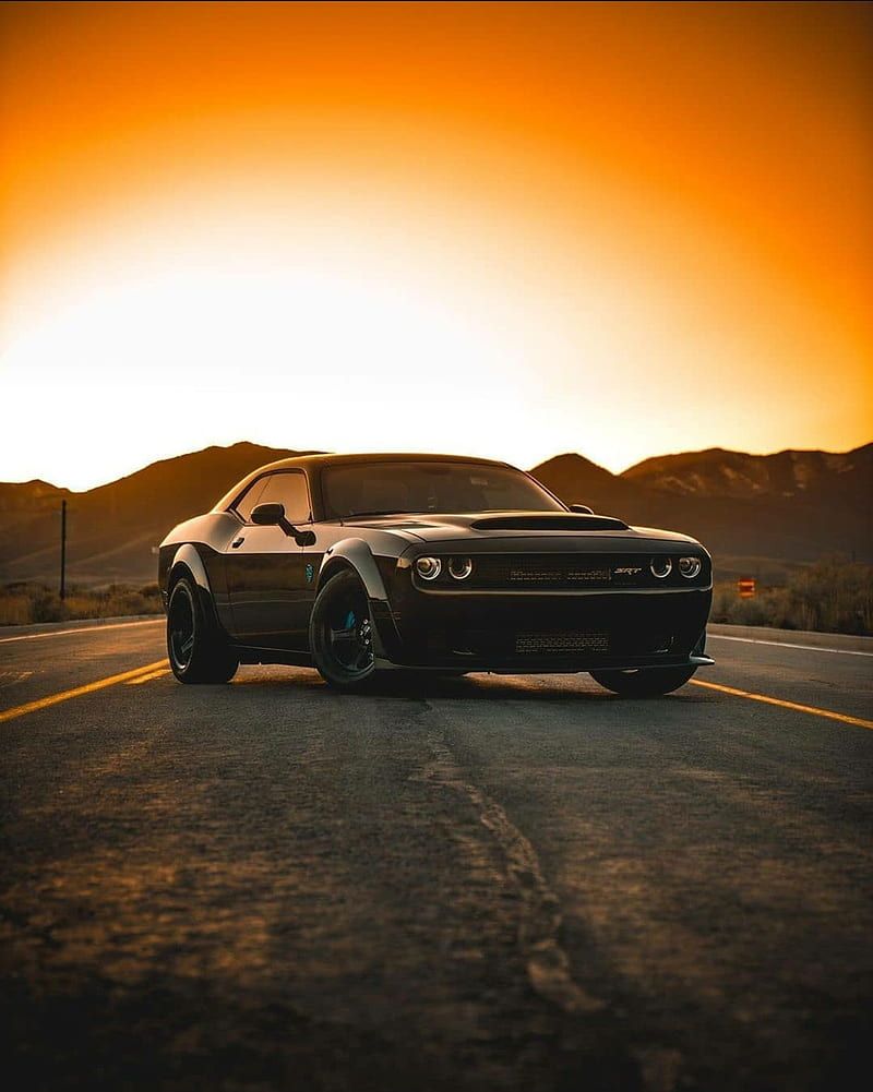 800x1001 Dodge Demon sunset, dodge challenger, dodge demon, HD phone wallpaper