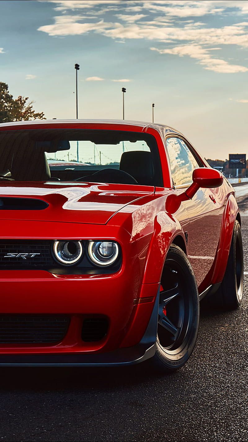 800x1422 Challenger SRT DEMON, dodge, red, car, supercar sports, america, new, HD phone wallpaper
