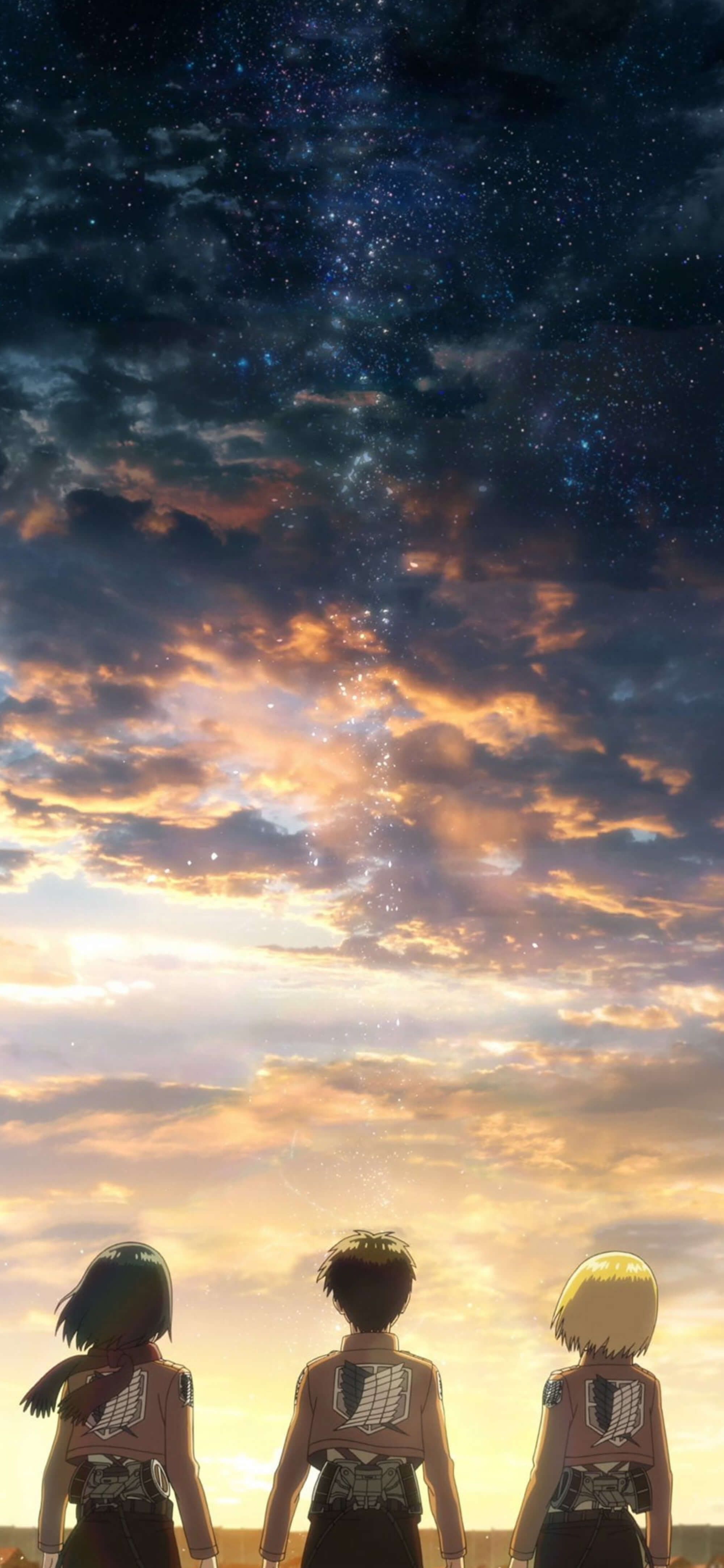 2000x4329 Attack on Titan Sunset Sky Scouts Wallpaper