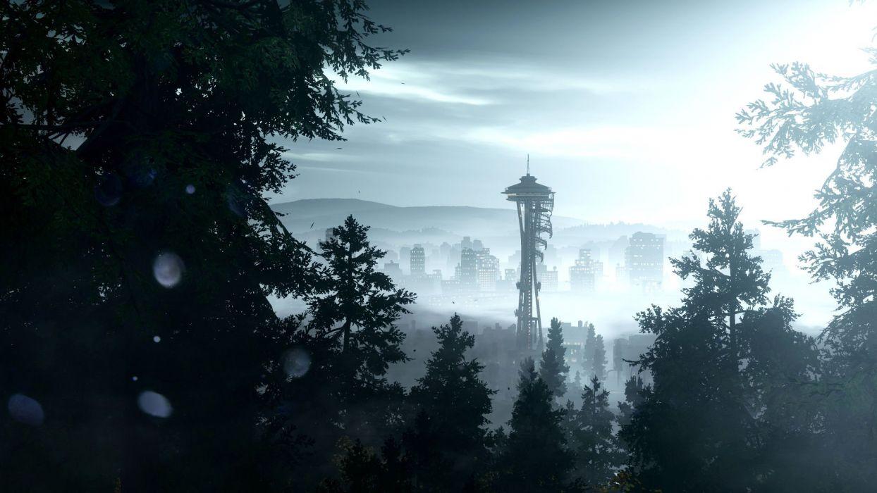 1244x700 InFAMOUS SECOND SON Sci Fi Action Adventure Seattle Sunrise Space