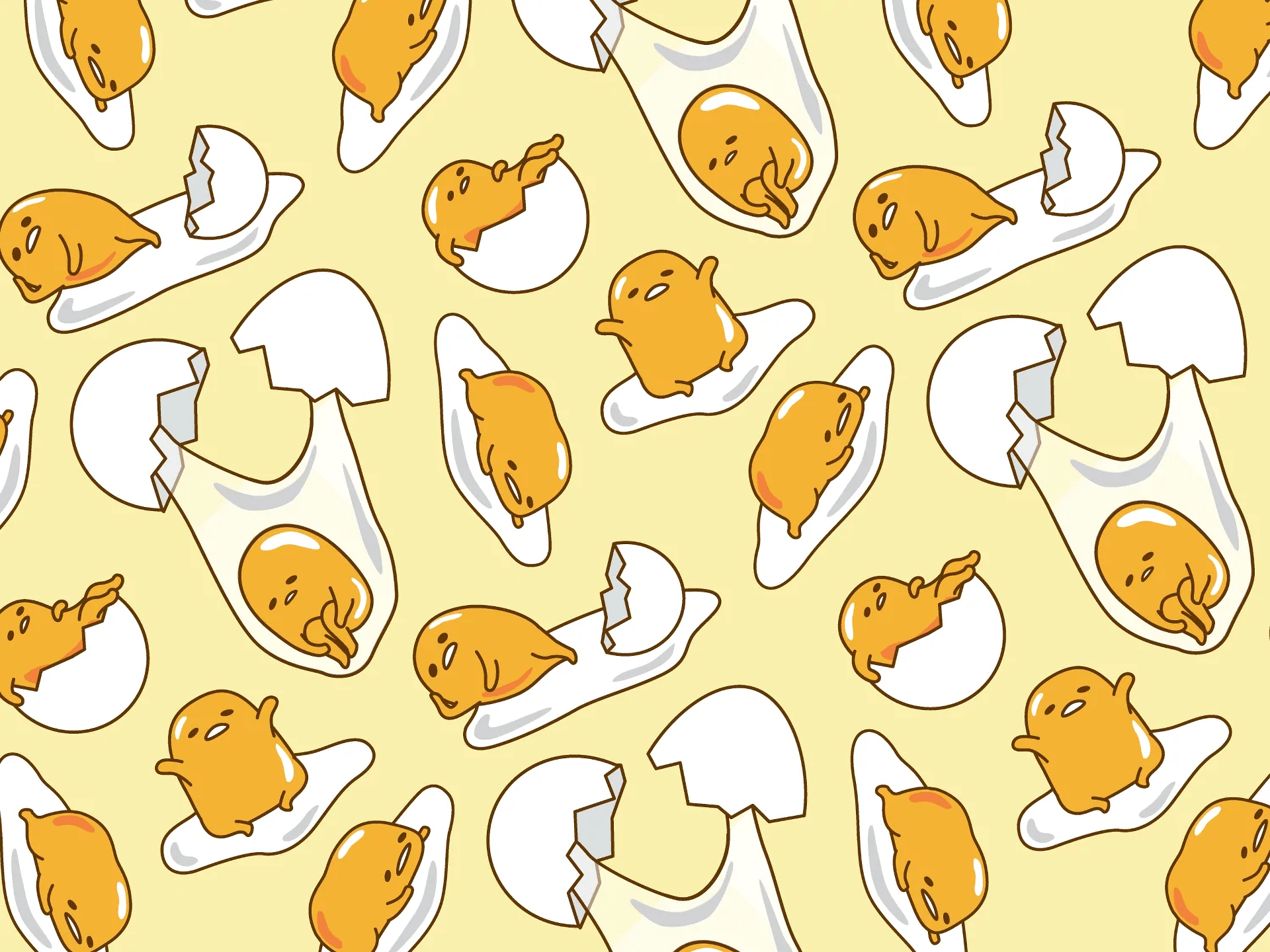 1920x1440 Artistic Gudetama HD Wallpaper: Delightfully Lazy Egg Patterns