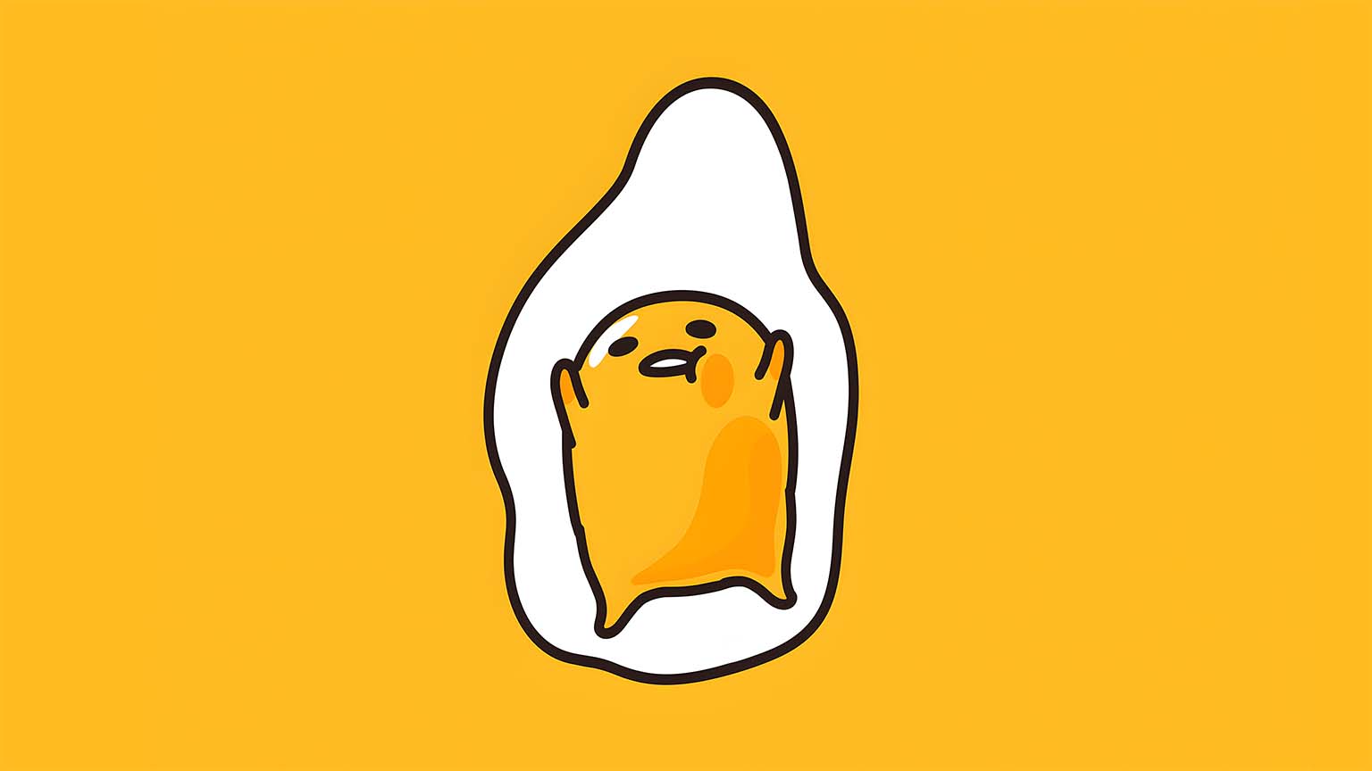 1536x864 Sanrio Gudetama Minimalist Kawaii Desktop Wallpaper 4K & HD