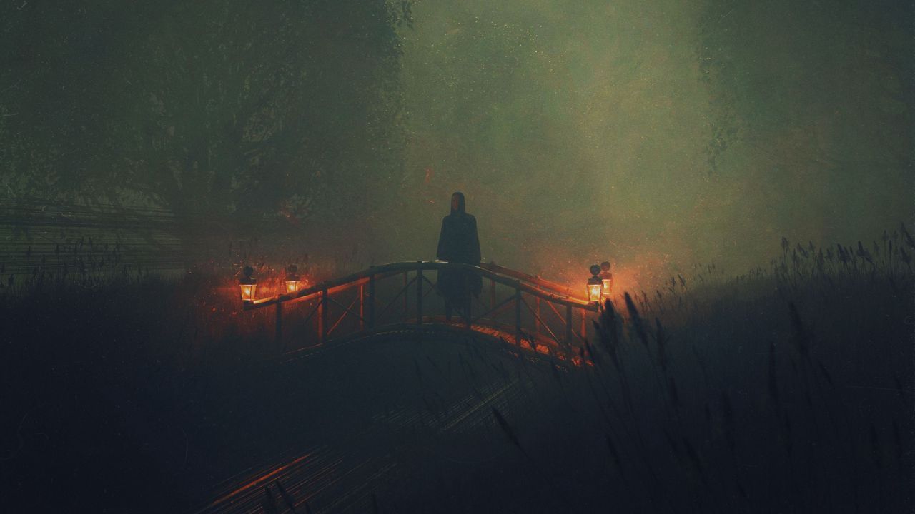 1280x720 Wallpaper silhouette, ghost, night, fog, dark, scary hd, picture, image