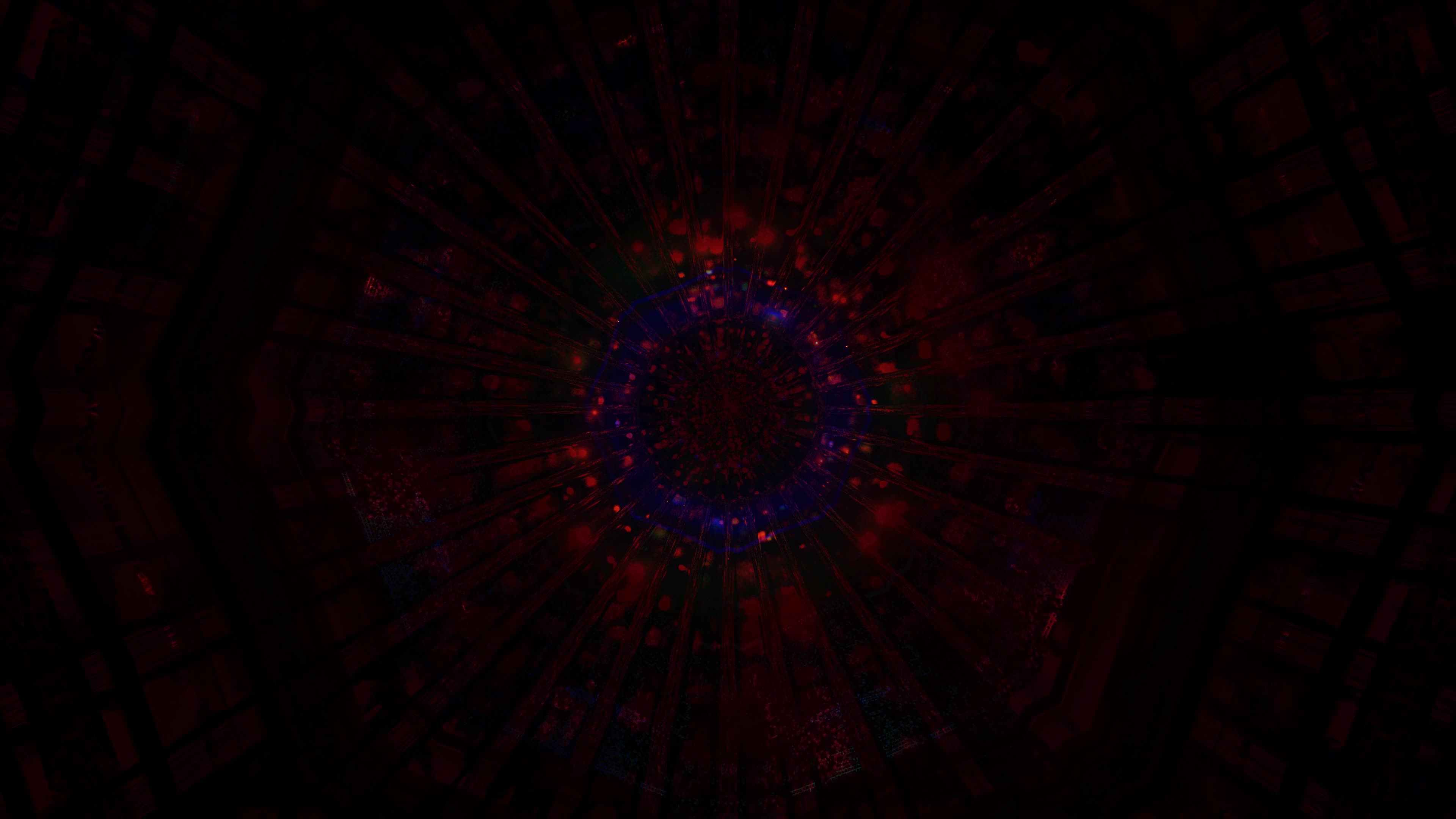 3840x2160 Dark Ambient Atmospheric Space Tunnel 3D Illustration Vj Loop