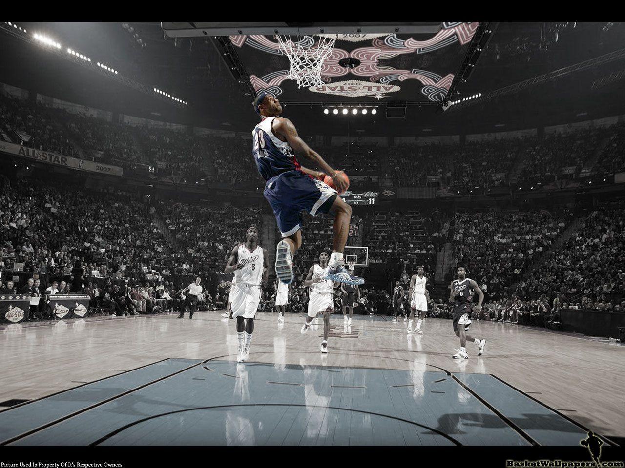 1280x960 LeBron James All Star 2007 Dunk Wallpaper. Basketball Wallpaper