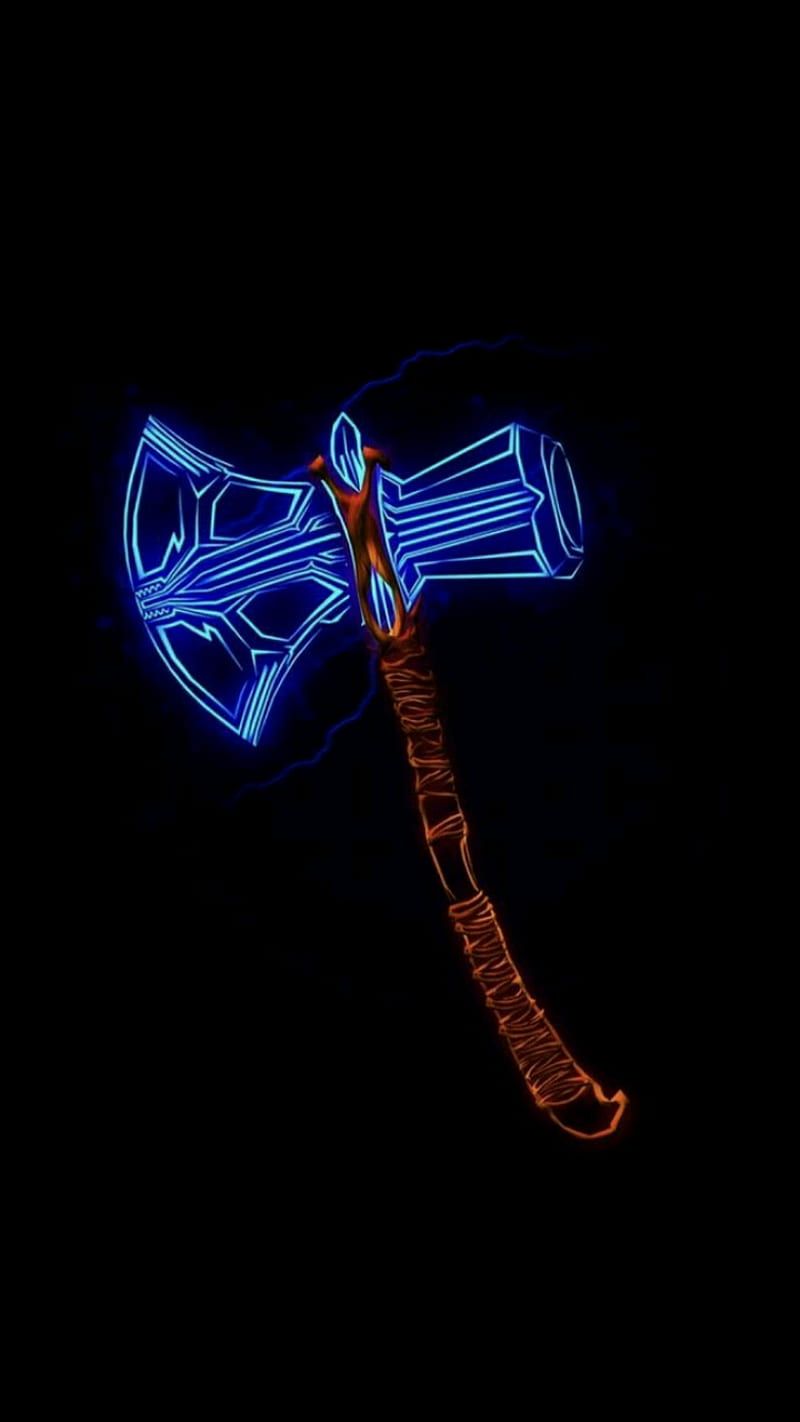 800x1422 Stormbreaker hammer, desenho, marvel, mcu, thor, weapons, HD phone wallpaper