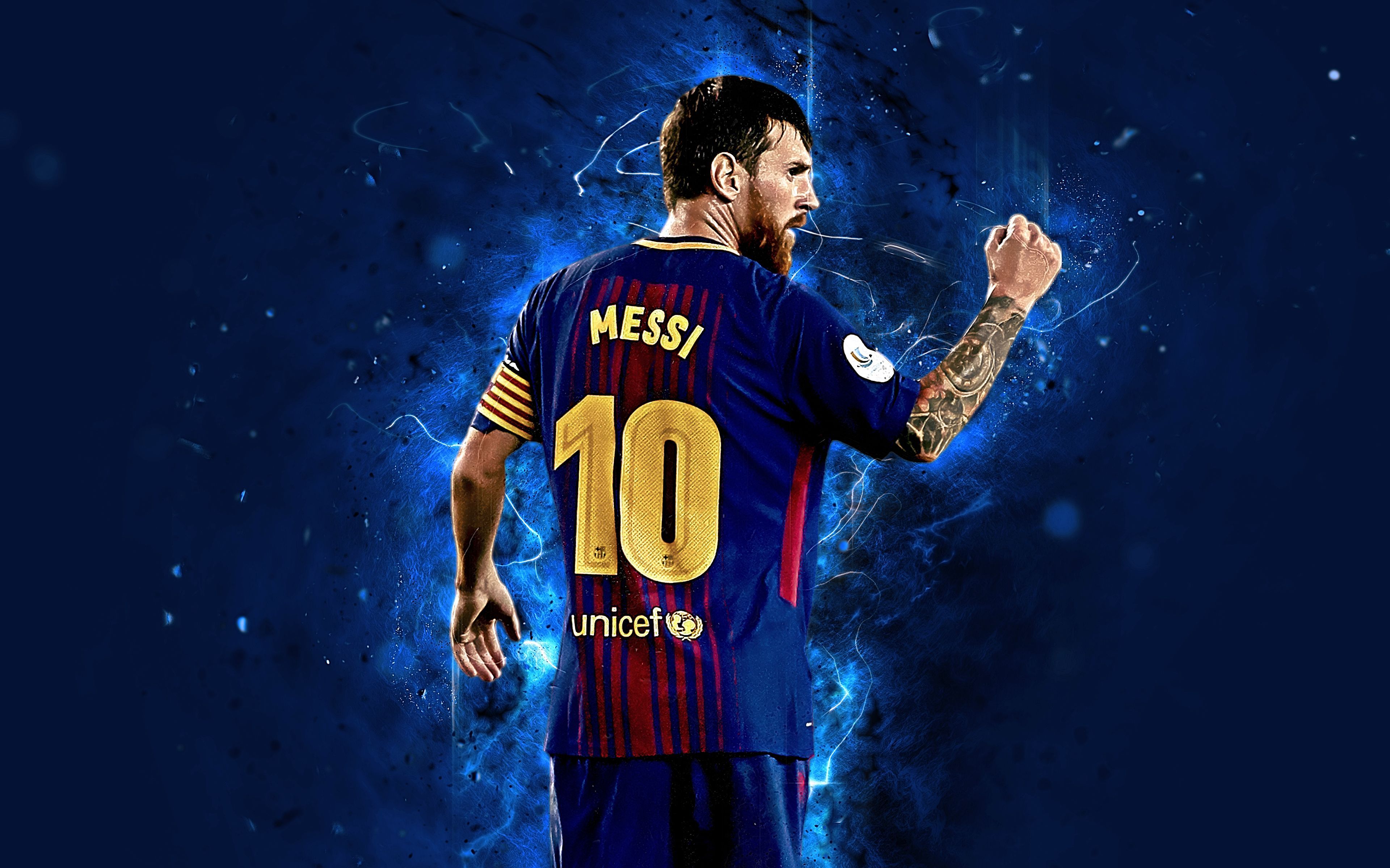 3840x2400 FC Barcelona, Lionel Messi, Soccer, HD Wallpaper