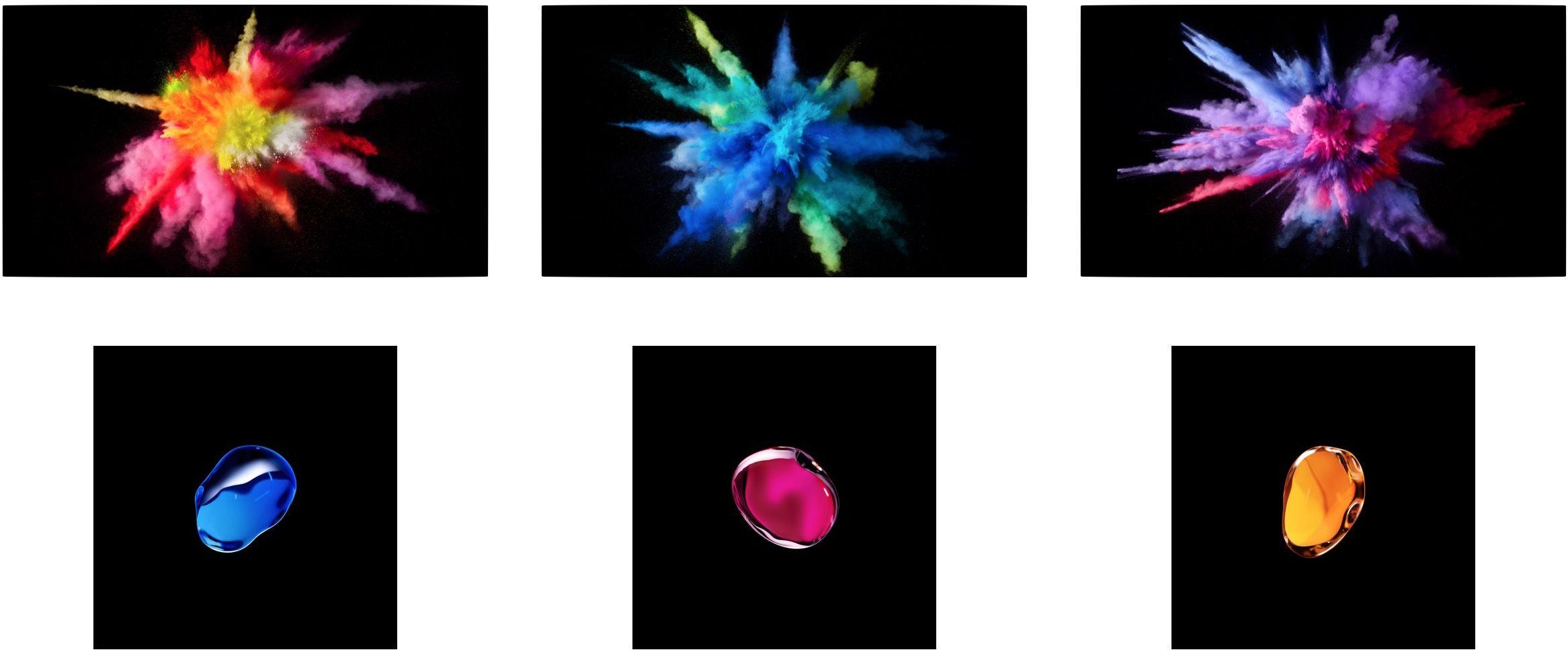 2333x971 Color Burst & Drops Wallpaper from MacOS 10.12.2 and iOS 10.2