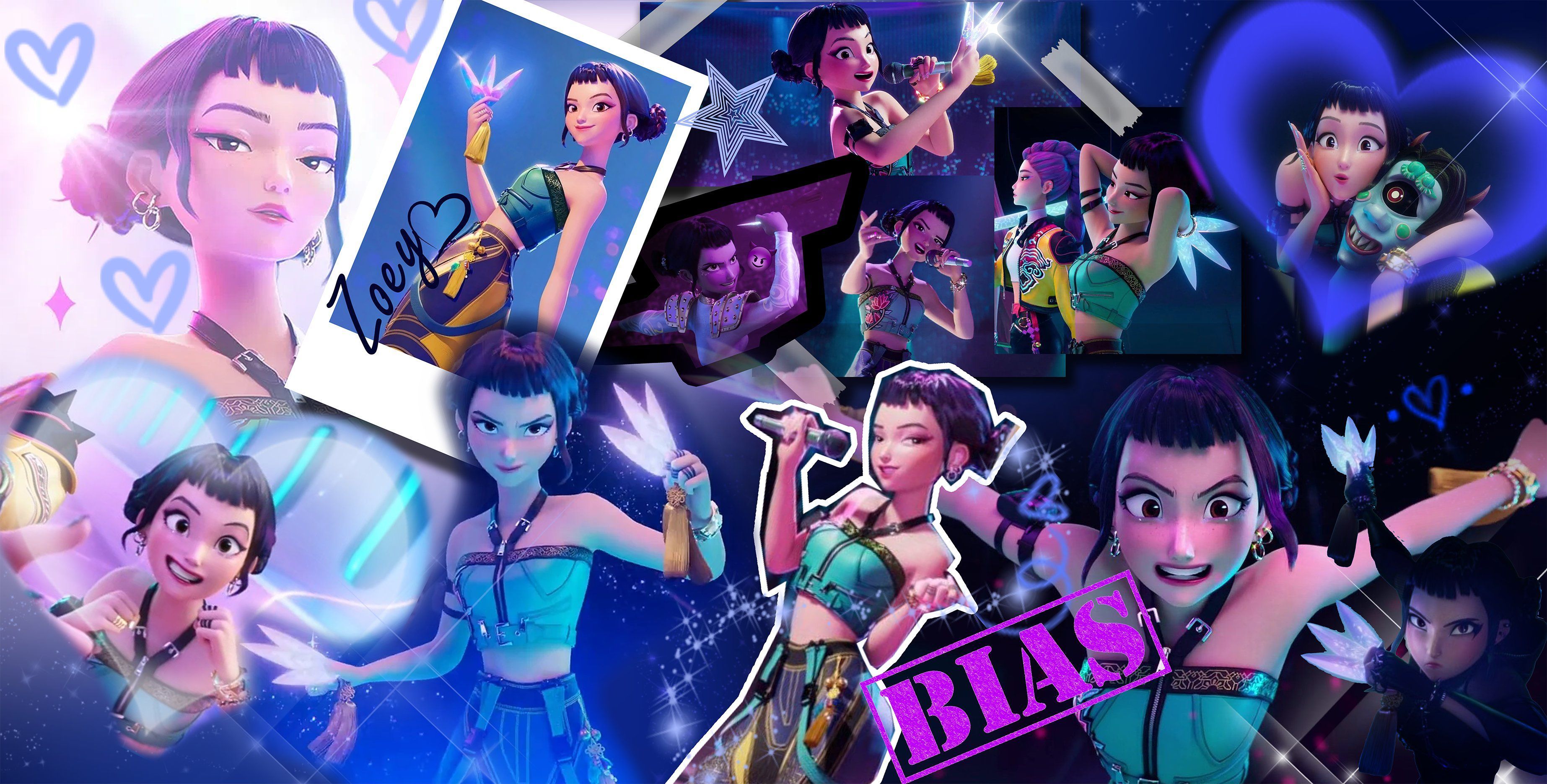 3691x1871 Line BIRTHDAY MONTH!!!! on X: #KPOPDEMONHUNTERS #kpdh #Zoey #HUTRIX Zoey Huntrix Wallpaper / Banner edit