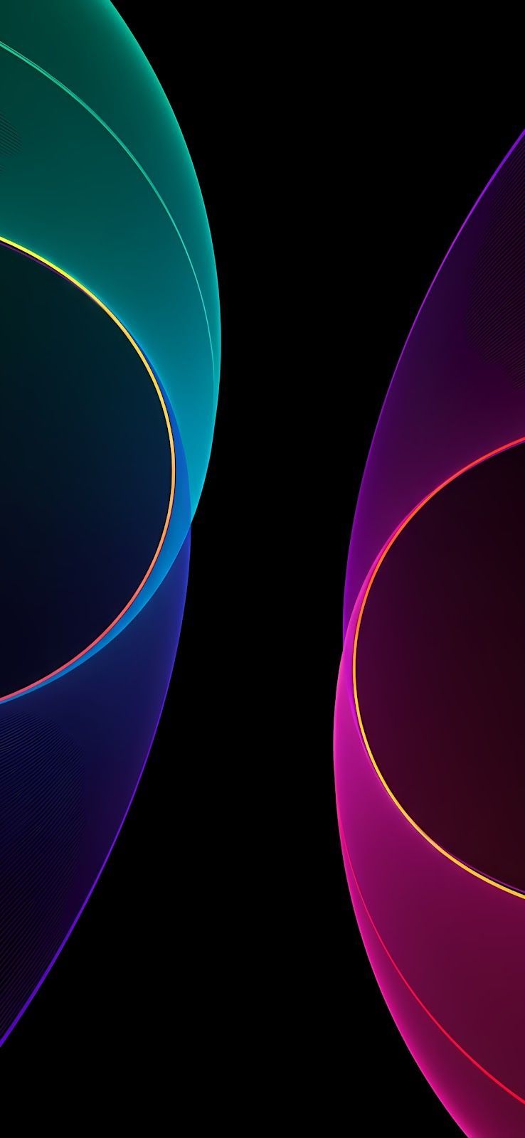 738x1600 iPhone 17 Ultra, Pro Max, Air Concept Wallpaper iOS 19: Abstract Colorful Curves