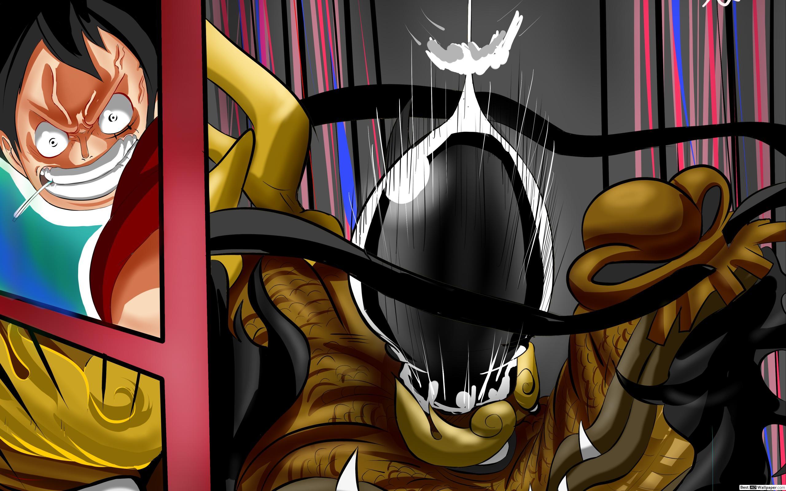 2560x1600 One Piece Elephant Gun Vs Kaido Dragon Mode HD wallpaper