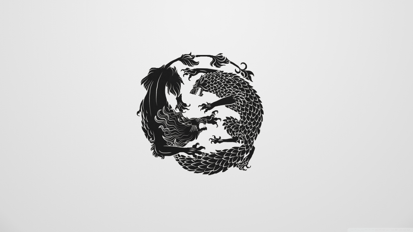 1366x768 Lion vs. Direwolf I combined two wallpaper that I think you