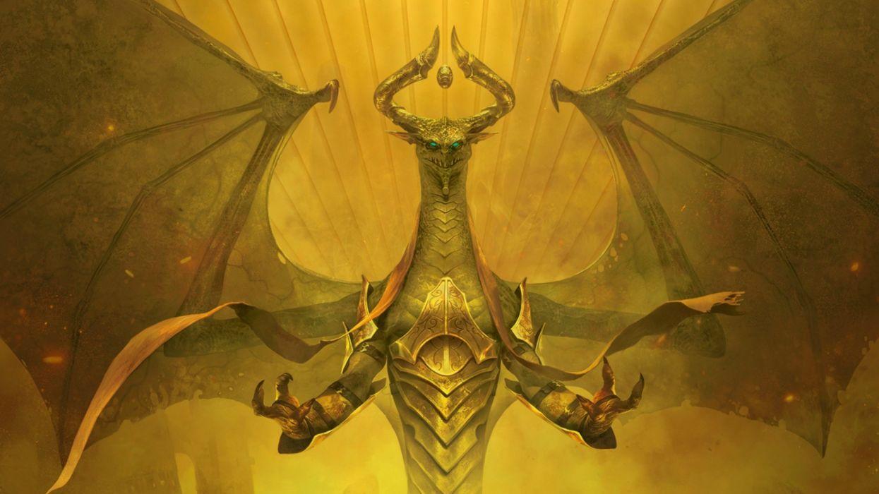 1245x700 Fantasy art artwork magic gathering dark dragon wallpaper