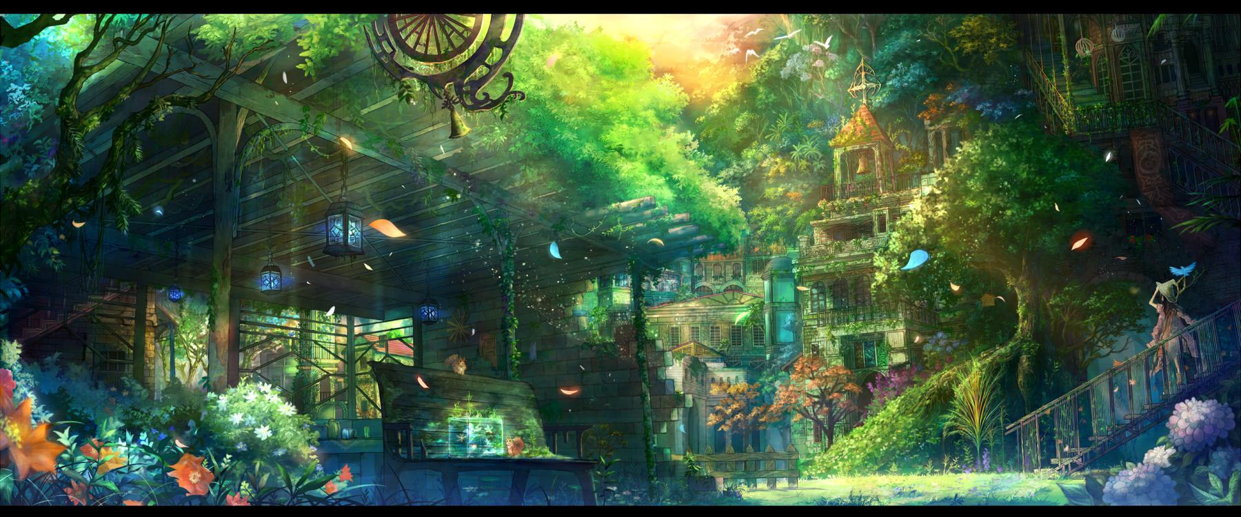 1800x750 Anime Scenery Wallpaperx750