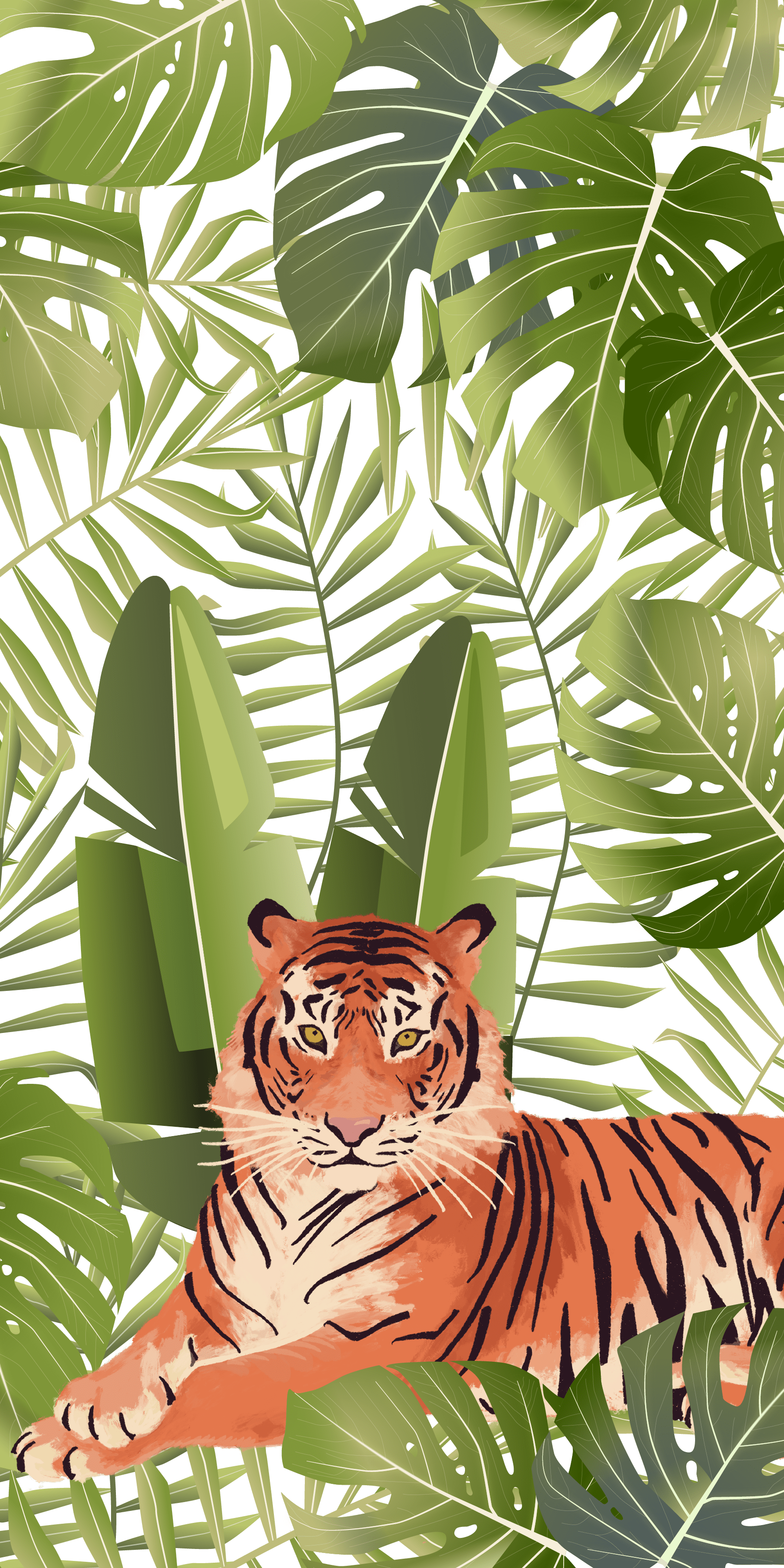 1772x3543 Tropical #Jungle #Tiger. #Casetify #iPhone #Art #Design