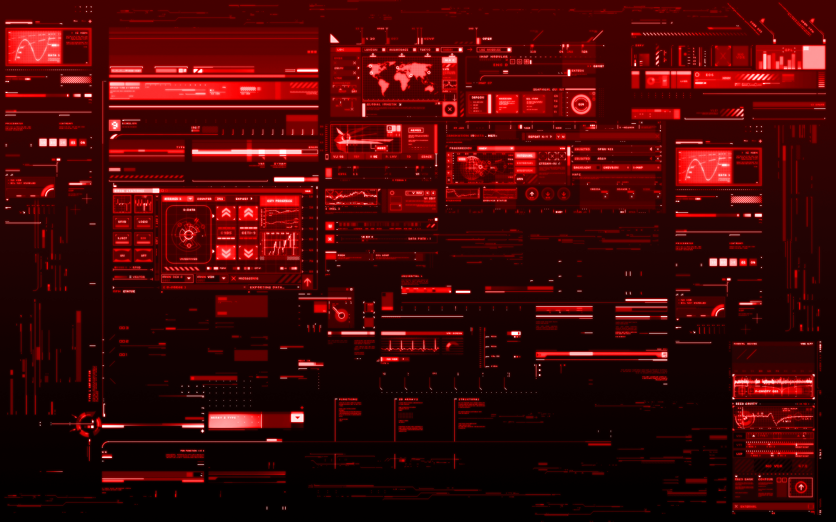1680x1050 computers, red, technology wallpaper