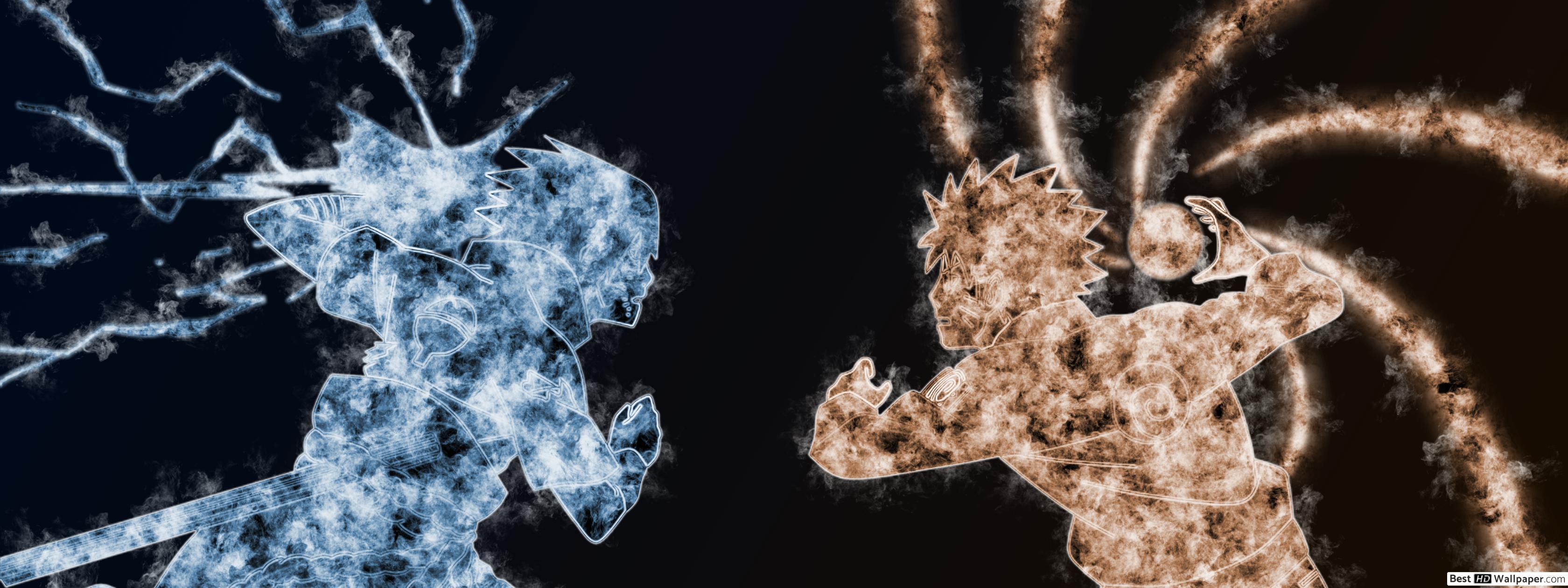3360x1260 Naruto Shippuden: Naruto vs Sasuke HD wallpaper download