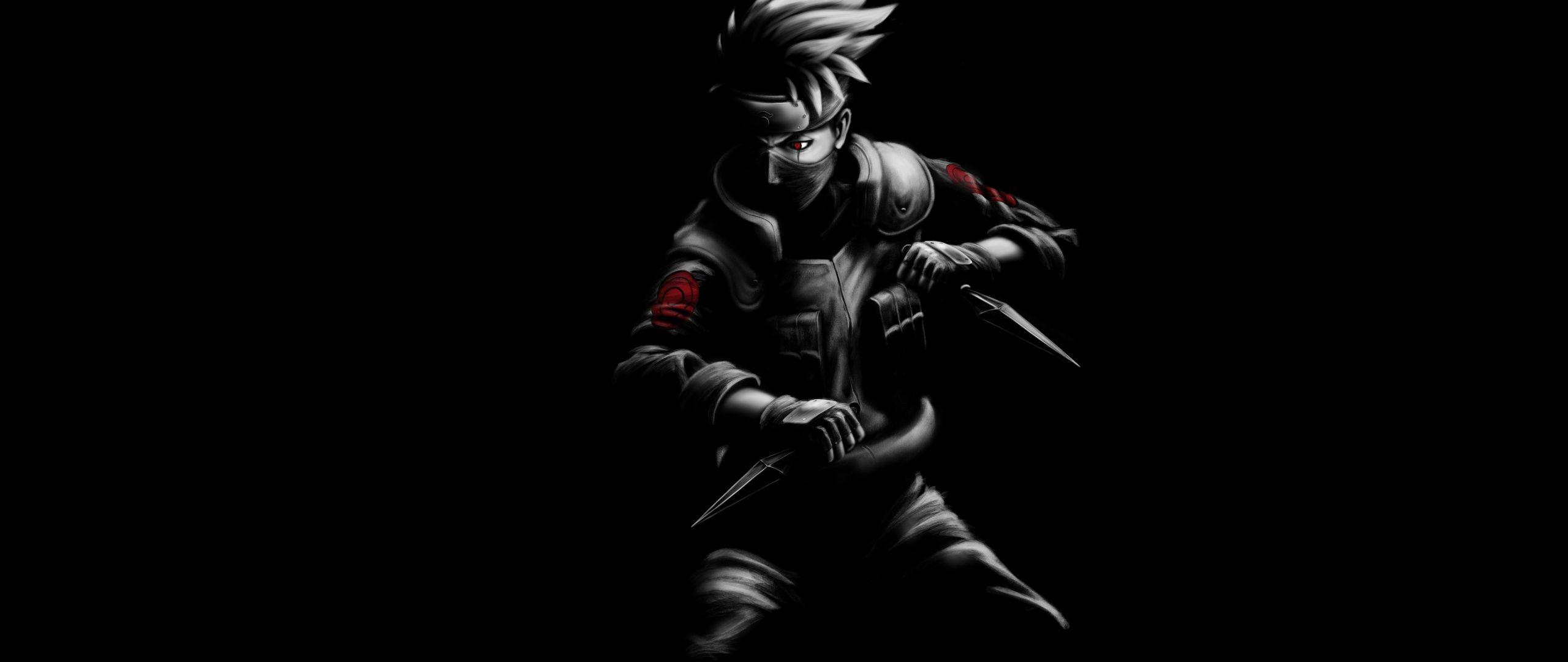 2560x1080 Download 2560x1080 wallpaper kakashi hatake, minimal, naruto, dual