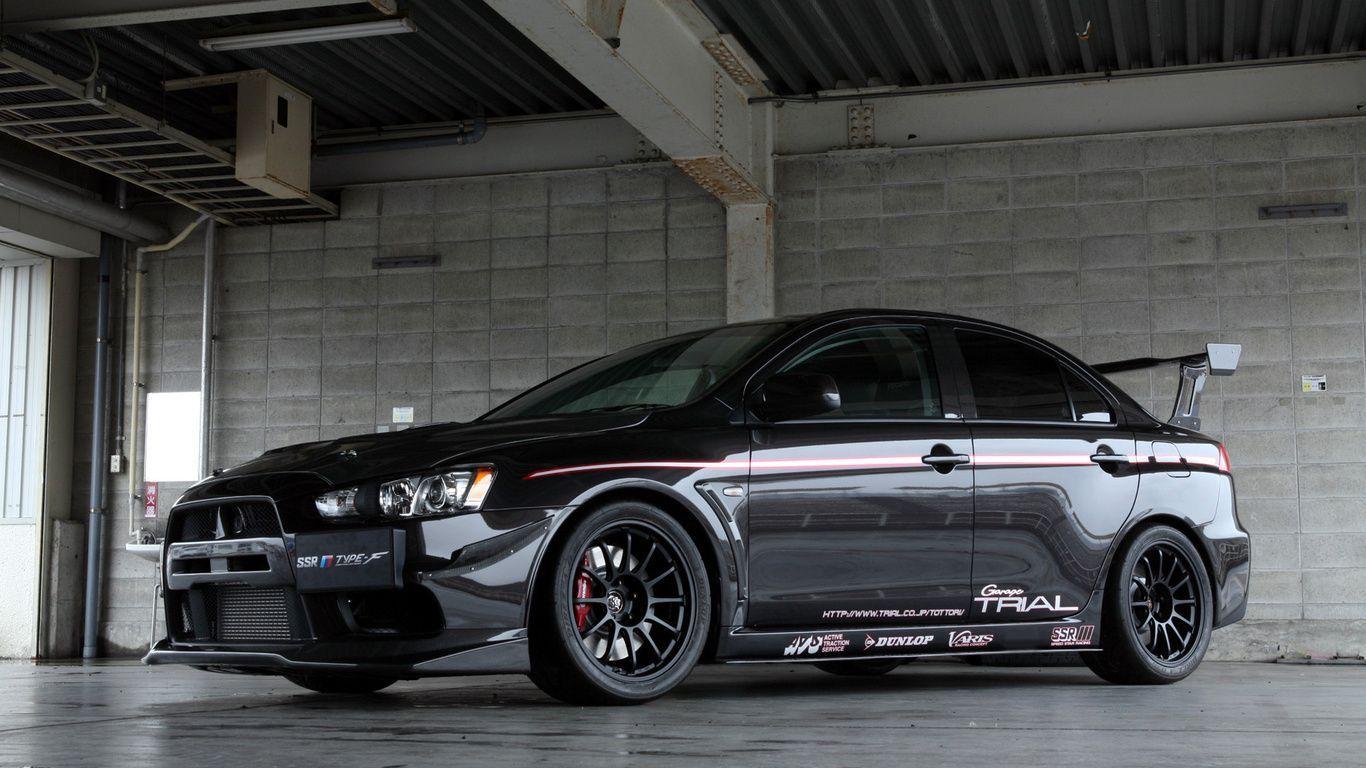 1366x768 Black Mitsubishi Evo X Exclusive HD Wallpaper #. Mitsubishi