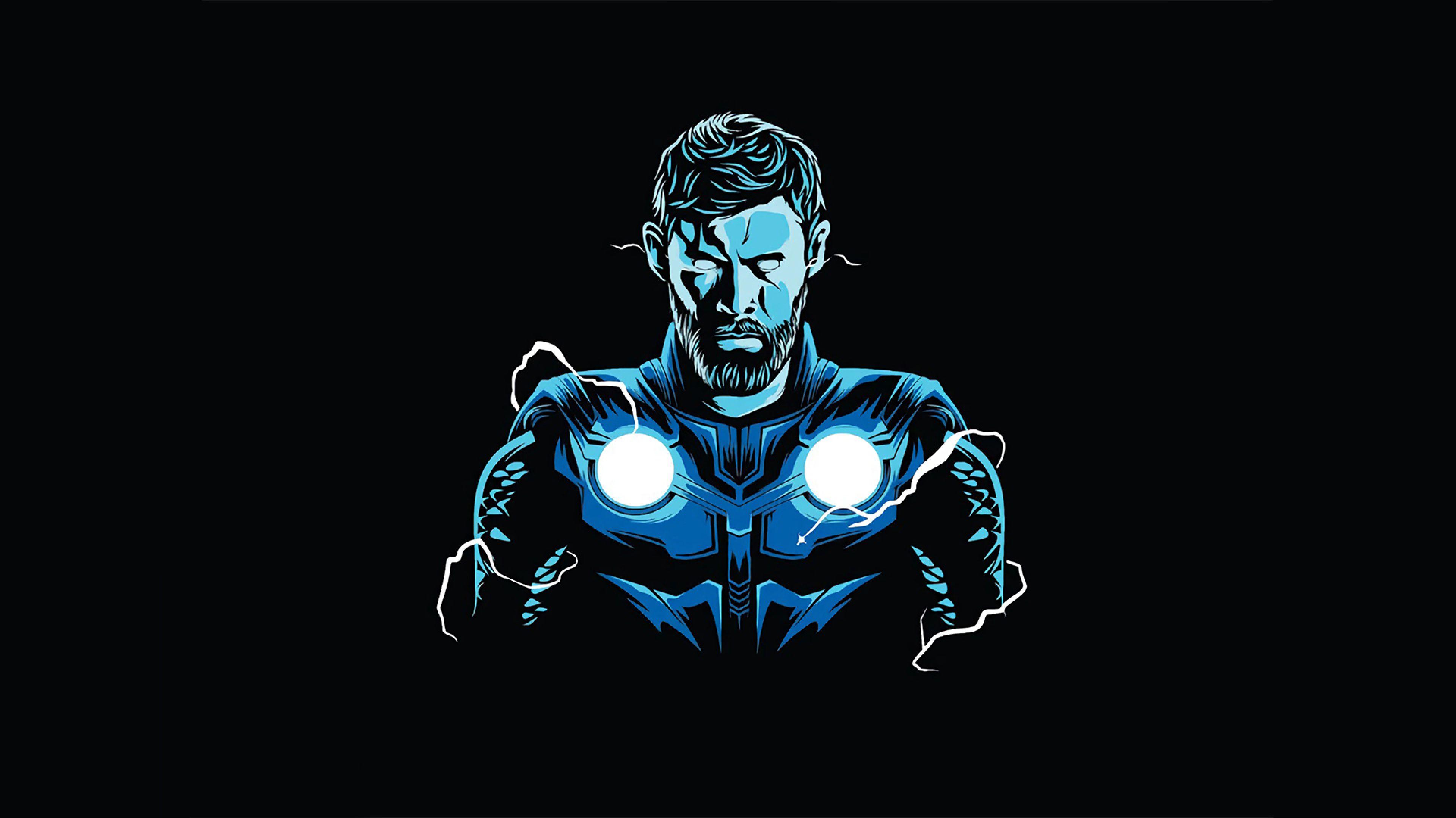 3840x2160 Thor Minimal 4K Wallpaper, HD Superheroes 4K Wallpaper