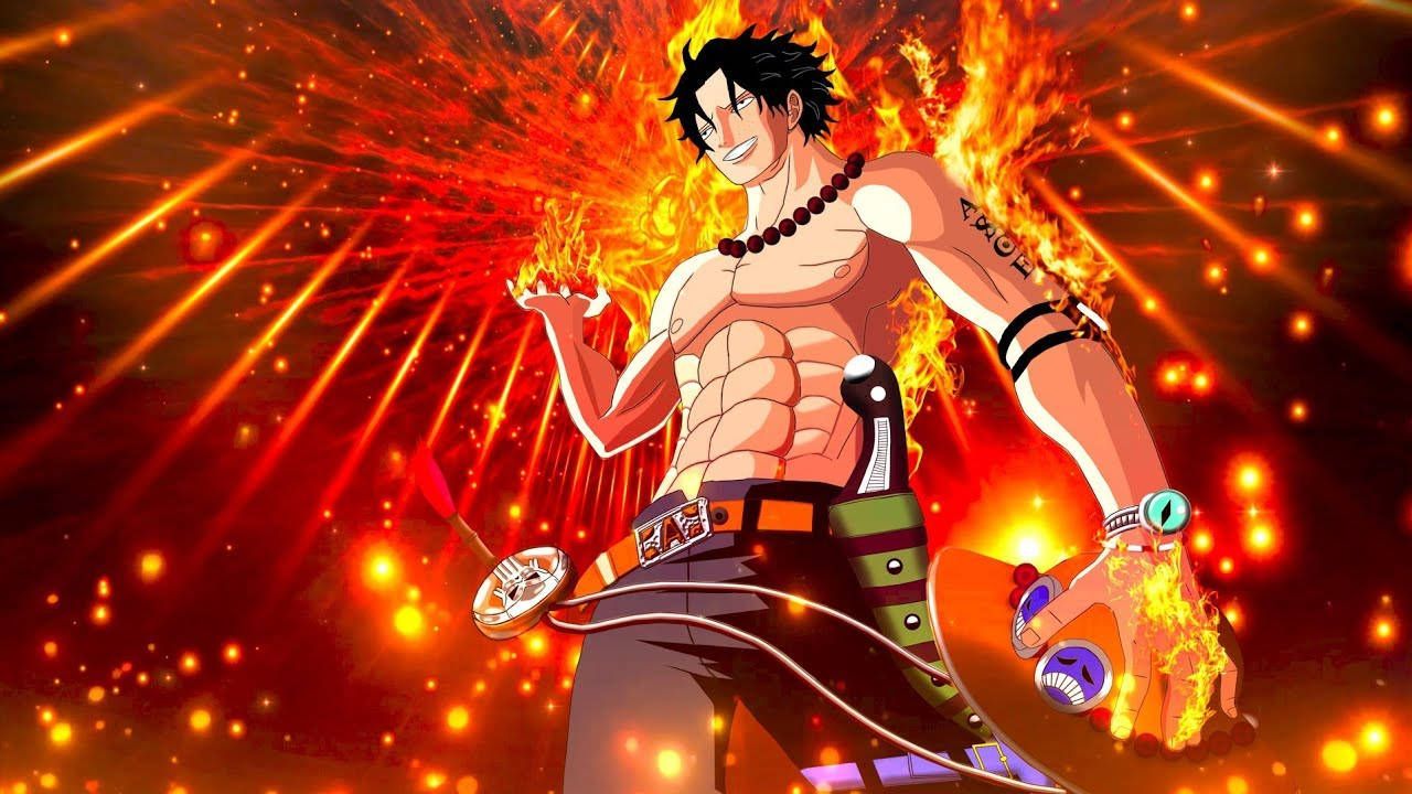 1280x720 Download One Piece Ace Raining Fire Wallpaper