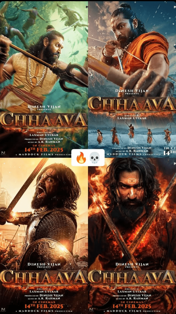 720x1284 Chhava Movie Posters. All the poster quality looks amazing