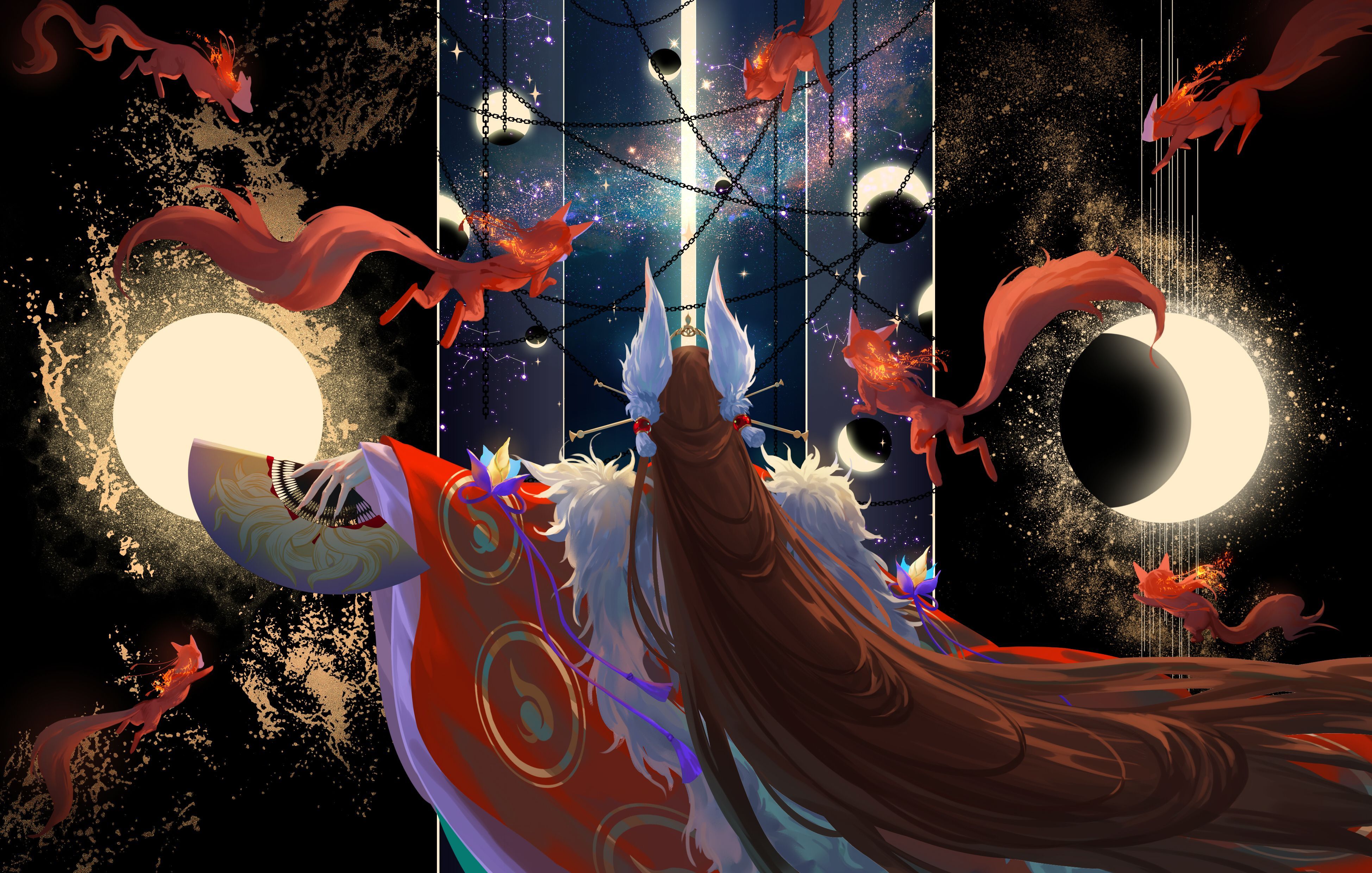 3897x2480 Tamamo no Mae (Onmyouji), Fanart Anime Image Board
