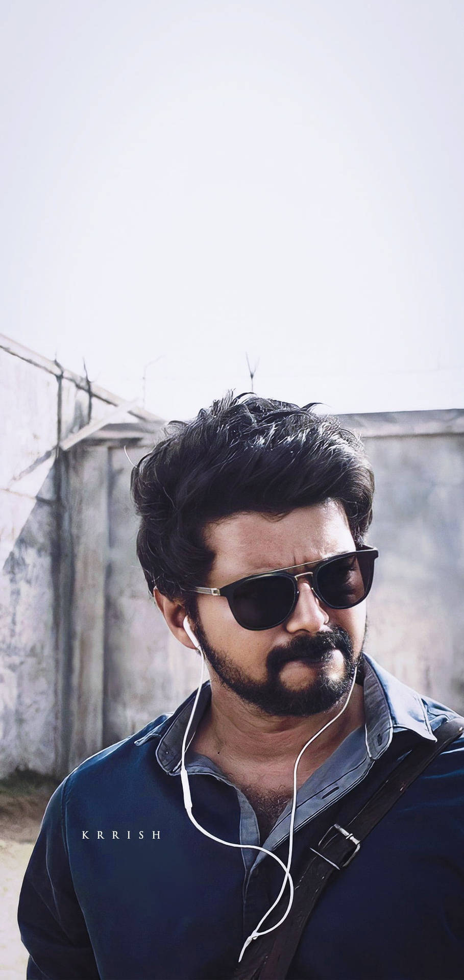 909x1920 Download Master Vijay HD Black Sunglass Wallpaper