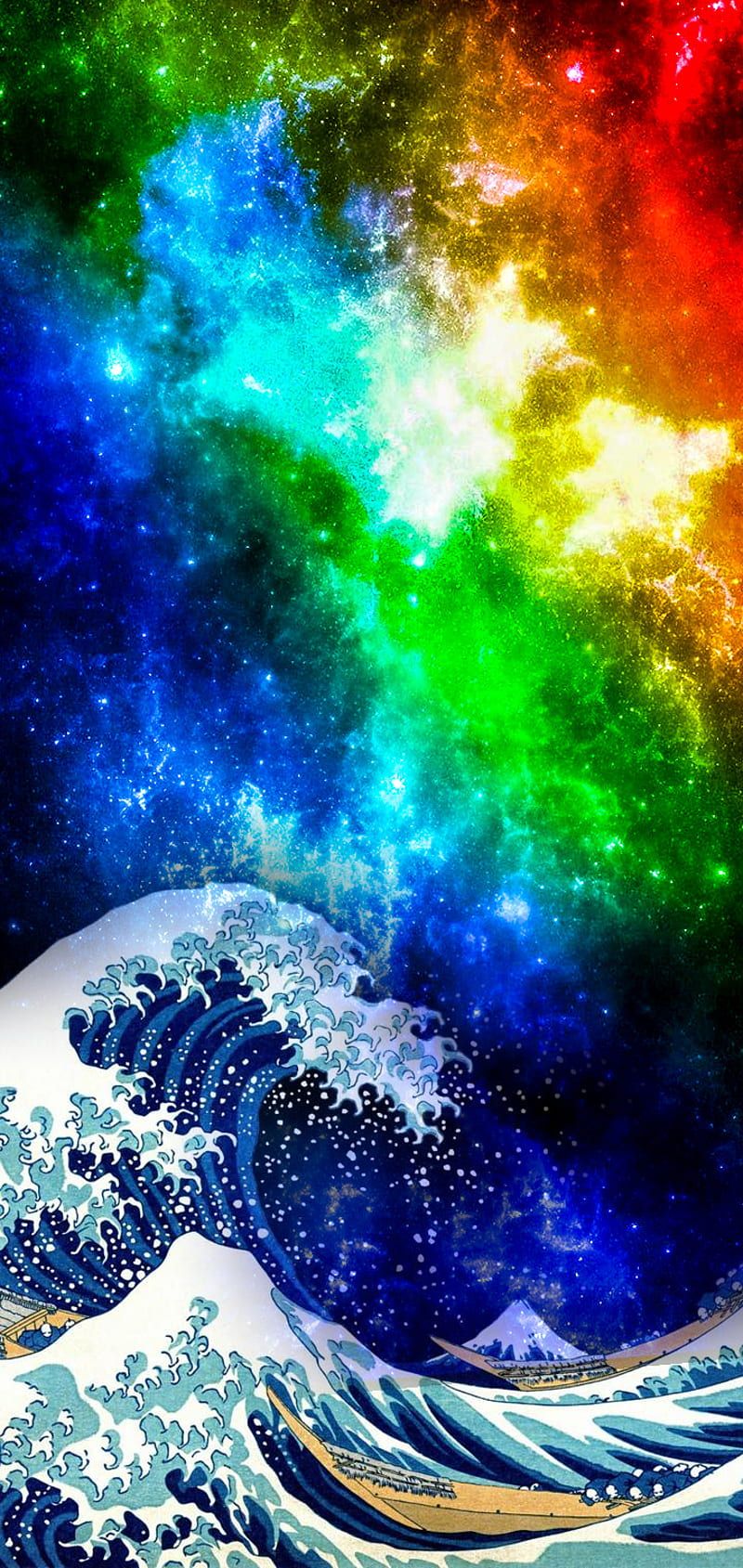 800x1689 Pride waves, discrete, galaxy, gay, wave, HD phone wallpaper