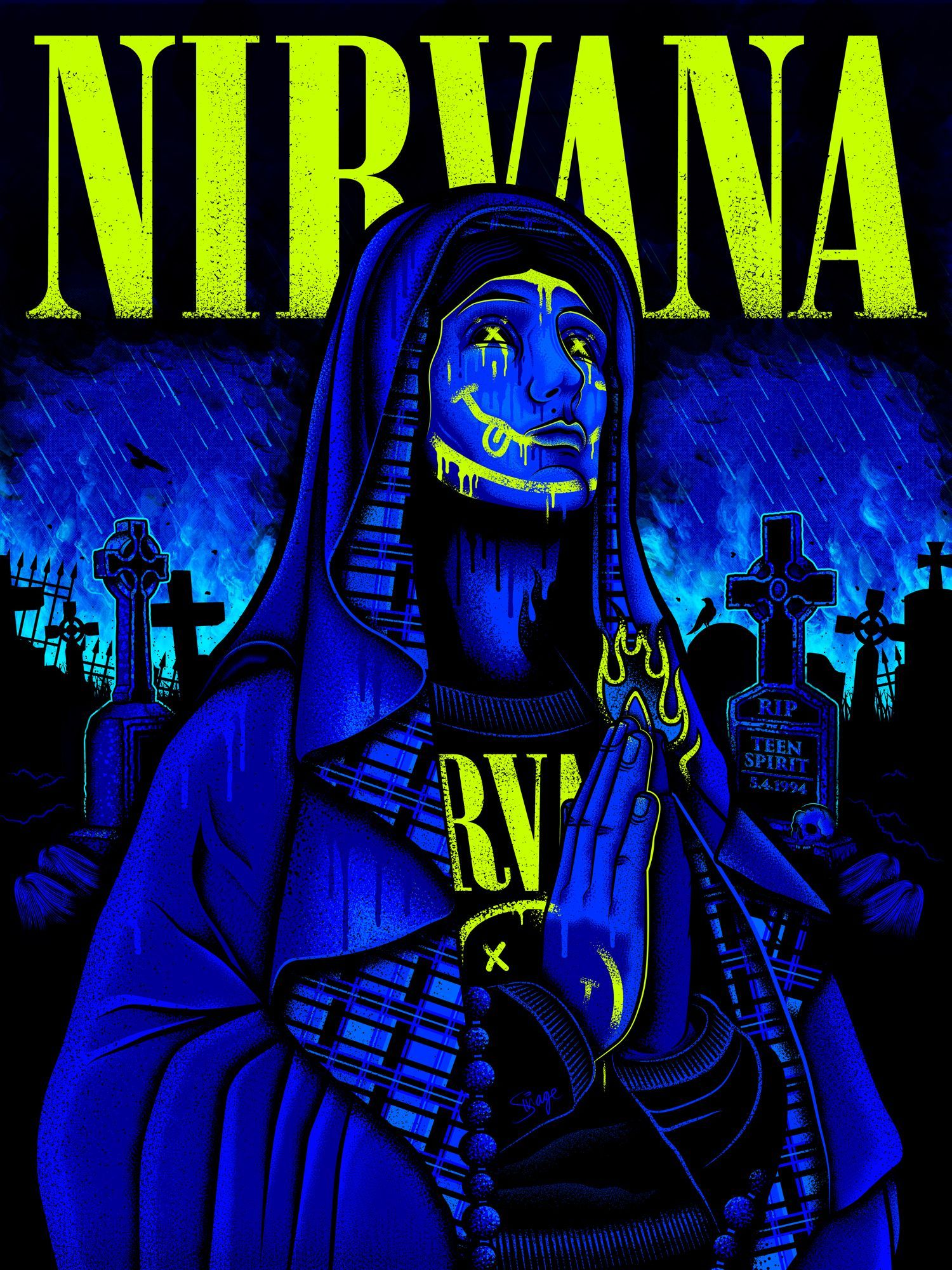 1500x2000 Nirvana Of Grunge. Poster By Si Heard