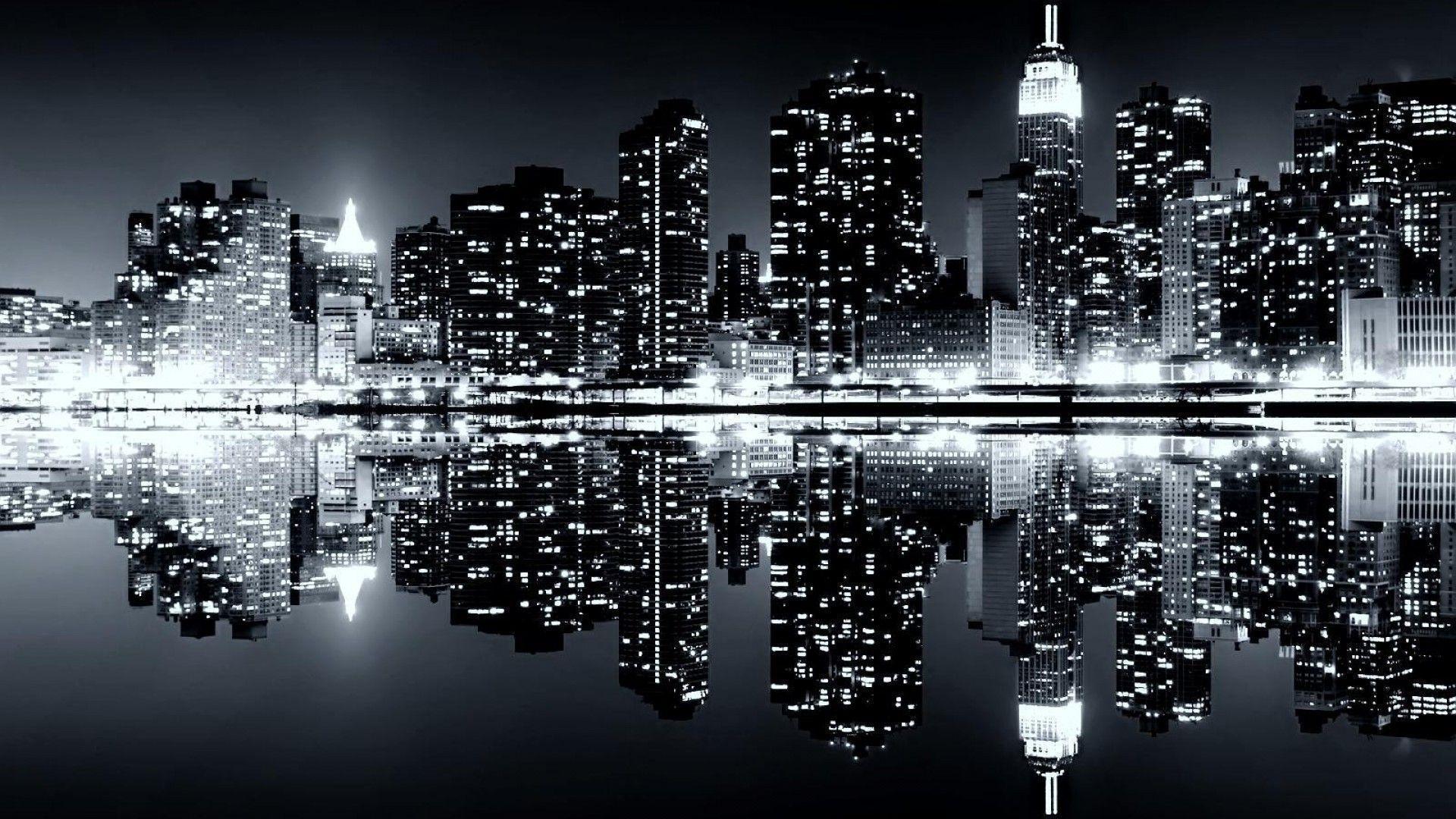City Night Background Black And White