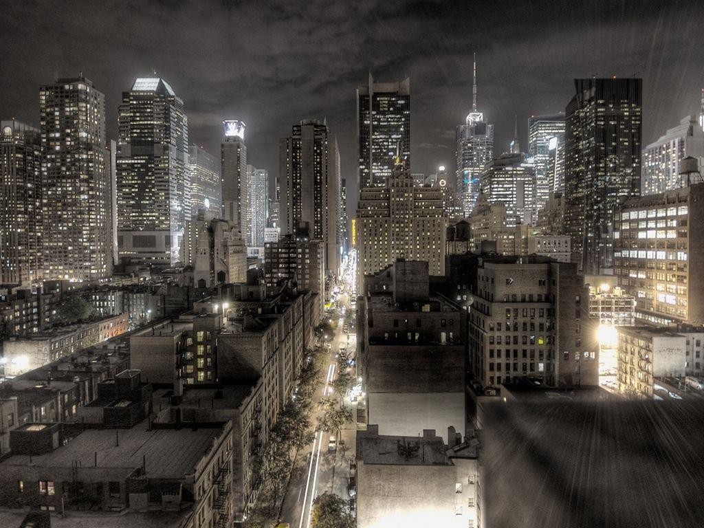 1024x768 iPad Mini Wallpaper: City Black and White