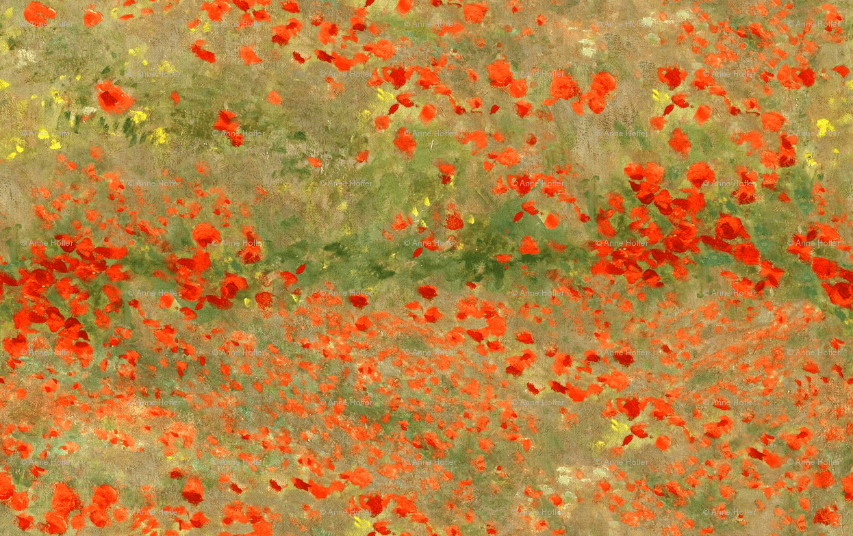 1246x783 Monet: Poppy Field- Poppies Only Original Palette wallpaper