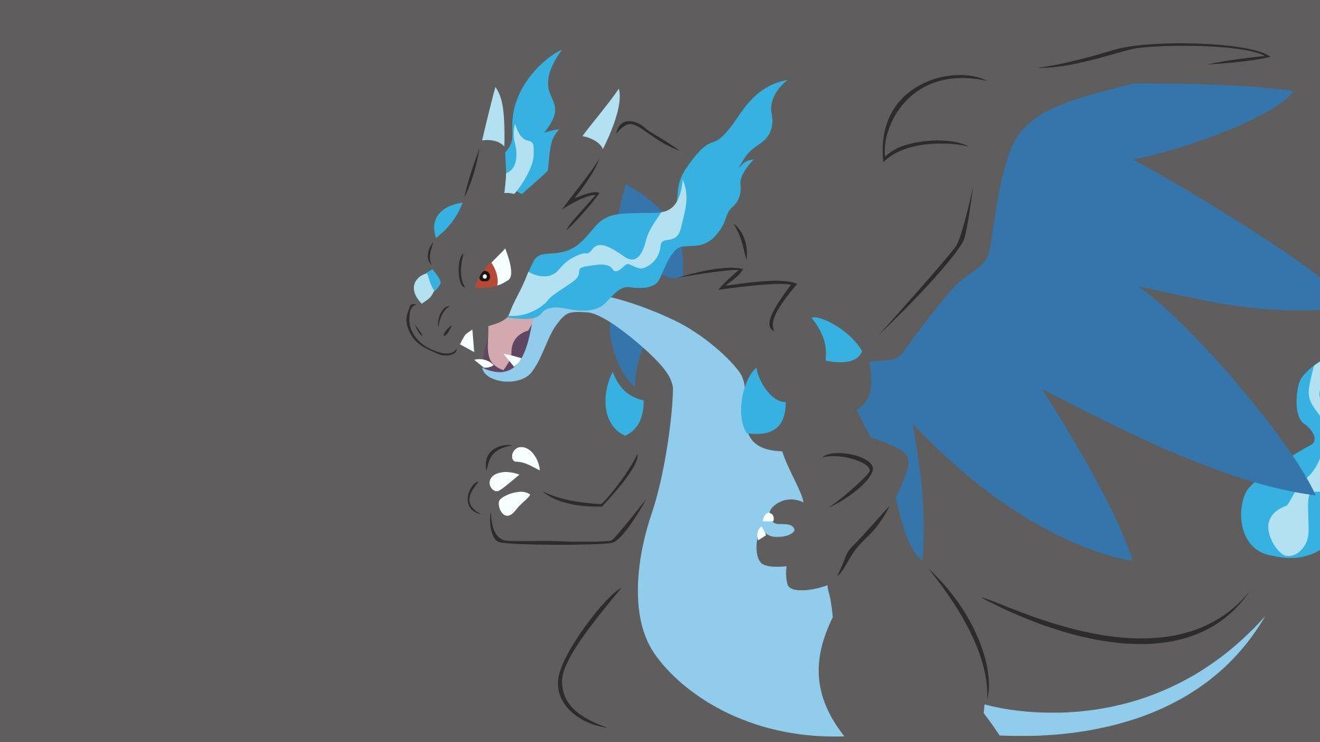 1920x1080 Mega Charizard X Minimalist Wallpaper & Background Download