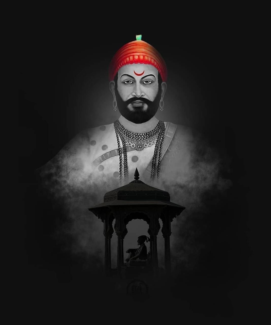 1067x1280 Download Sambhaji Maharaj Overlooking Gazebo Wallpaper