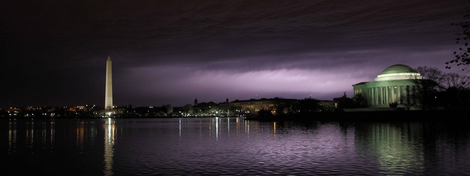 1920x720 Download Washington, DC Purple Sky Wallpaper