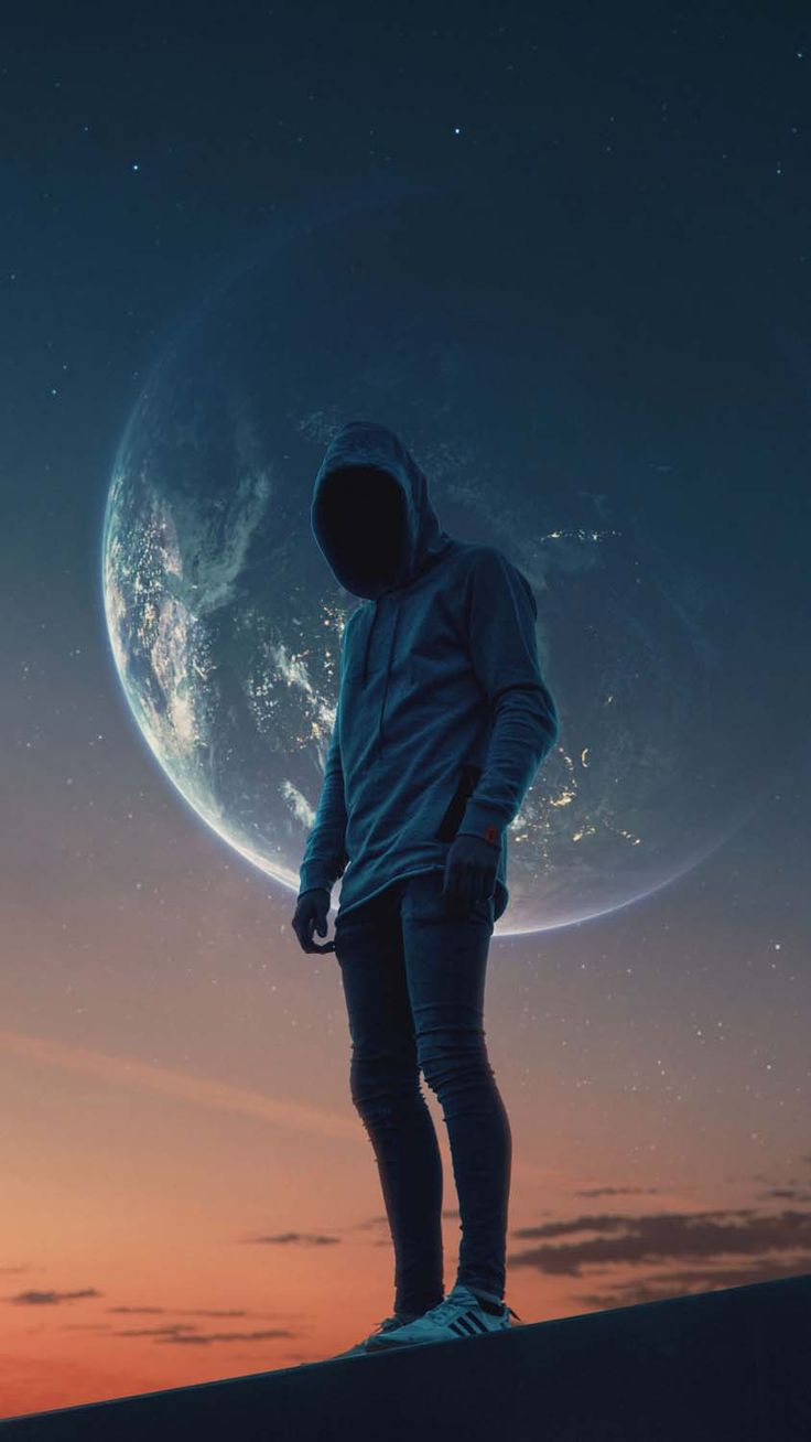 736x1308 Hoodie Guy in Space iPhone Wallpaper HD