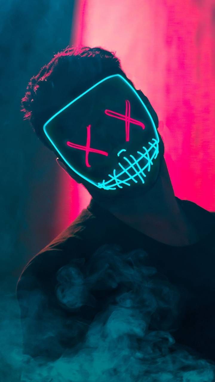 720x1280 Neon Mask Guy wallpaper