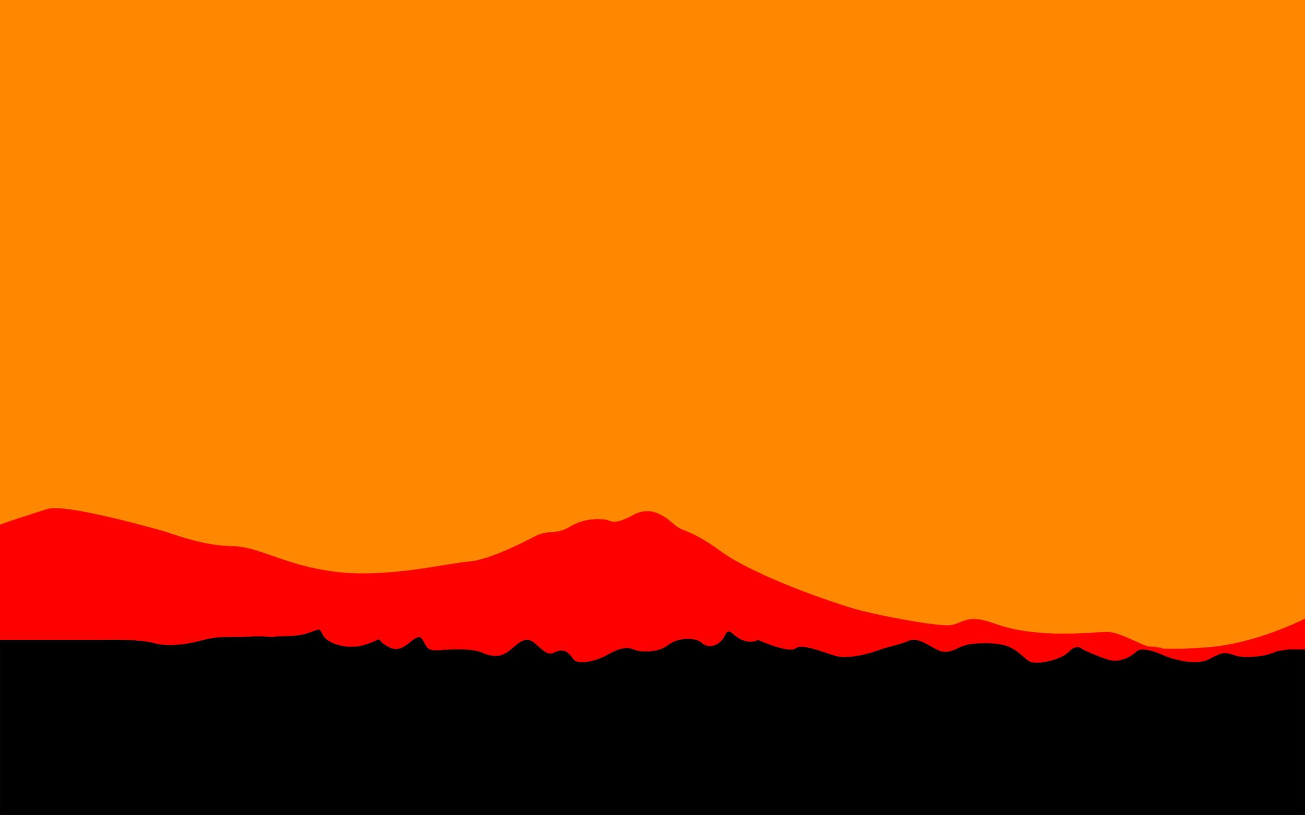 2560x1600 sunset, Landscape, Artwork, Digital Art, Orange, Simple, Minimalism, Orange Background Wallpaper HD / Desktop and Mobile Background