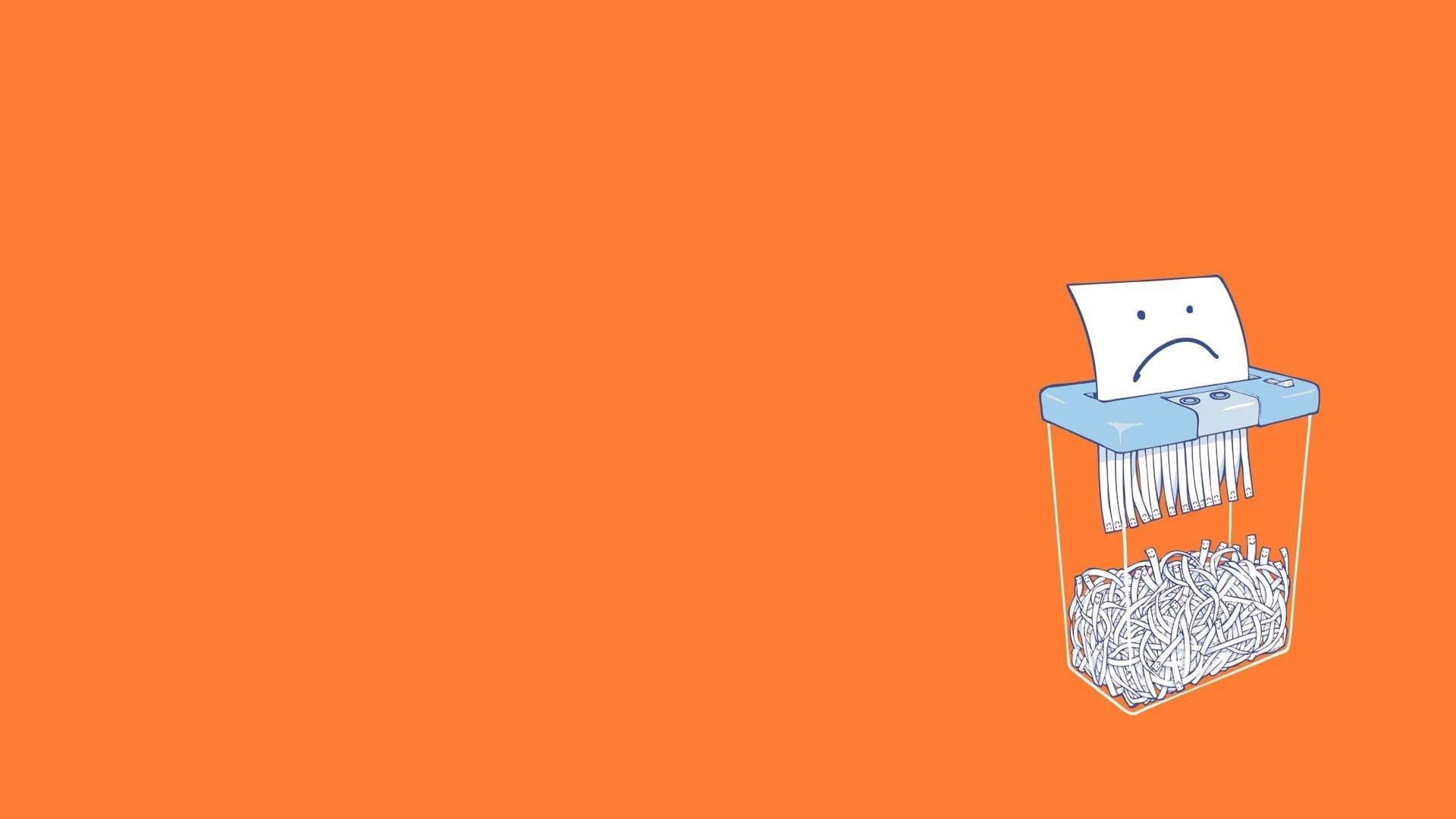 1920x1080 Orange Color, Creativity, Close Up, Orange Background, Simple, Still Life, Copy Space, Communication, Indoors, Printer, Illustration, White, Representation HD Wallpaper