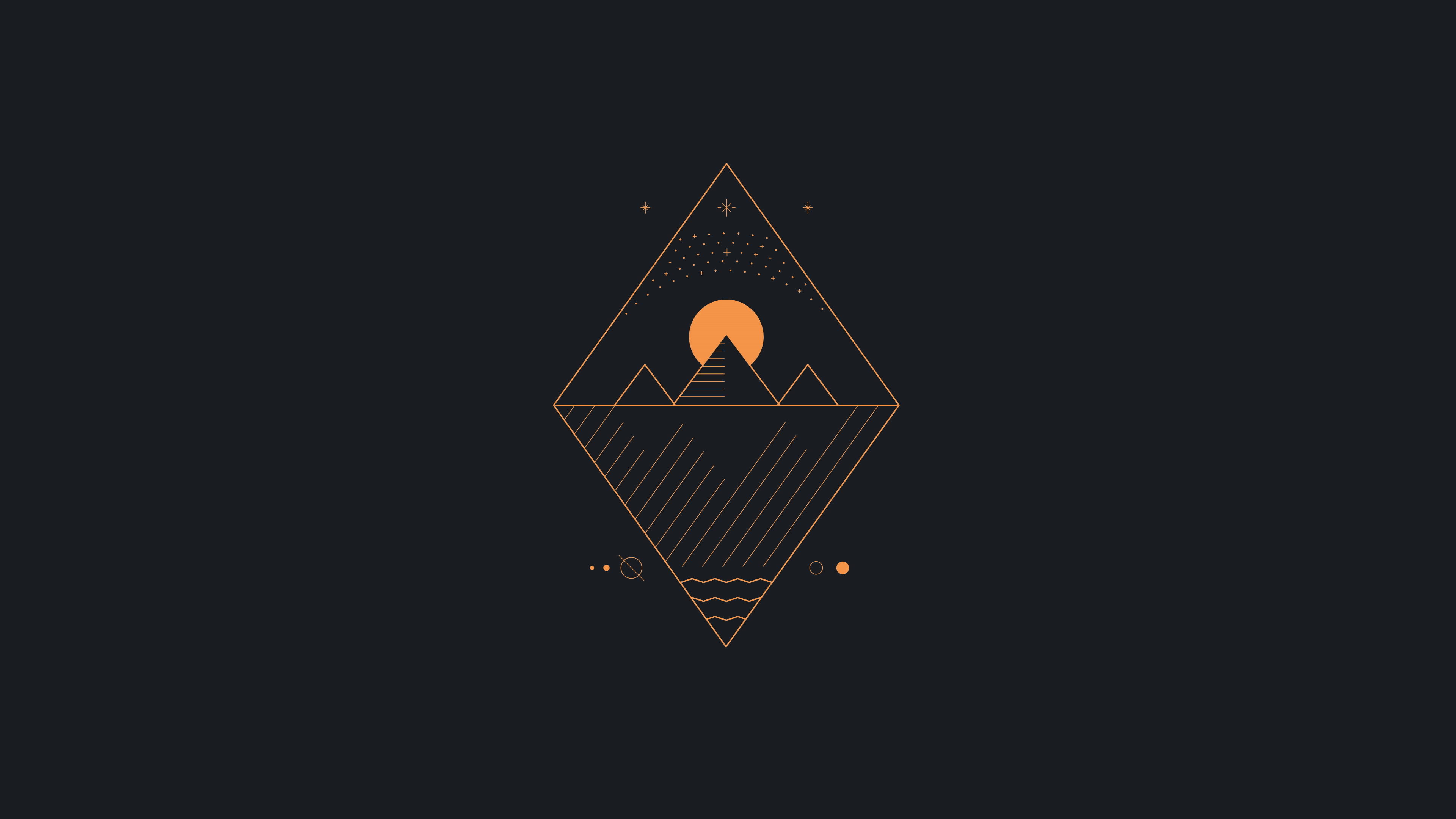 3840x2160 4K, black background, simple background, abstract, minimalism, orange, simple, HD Wallpaper