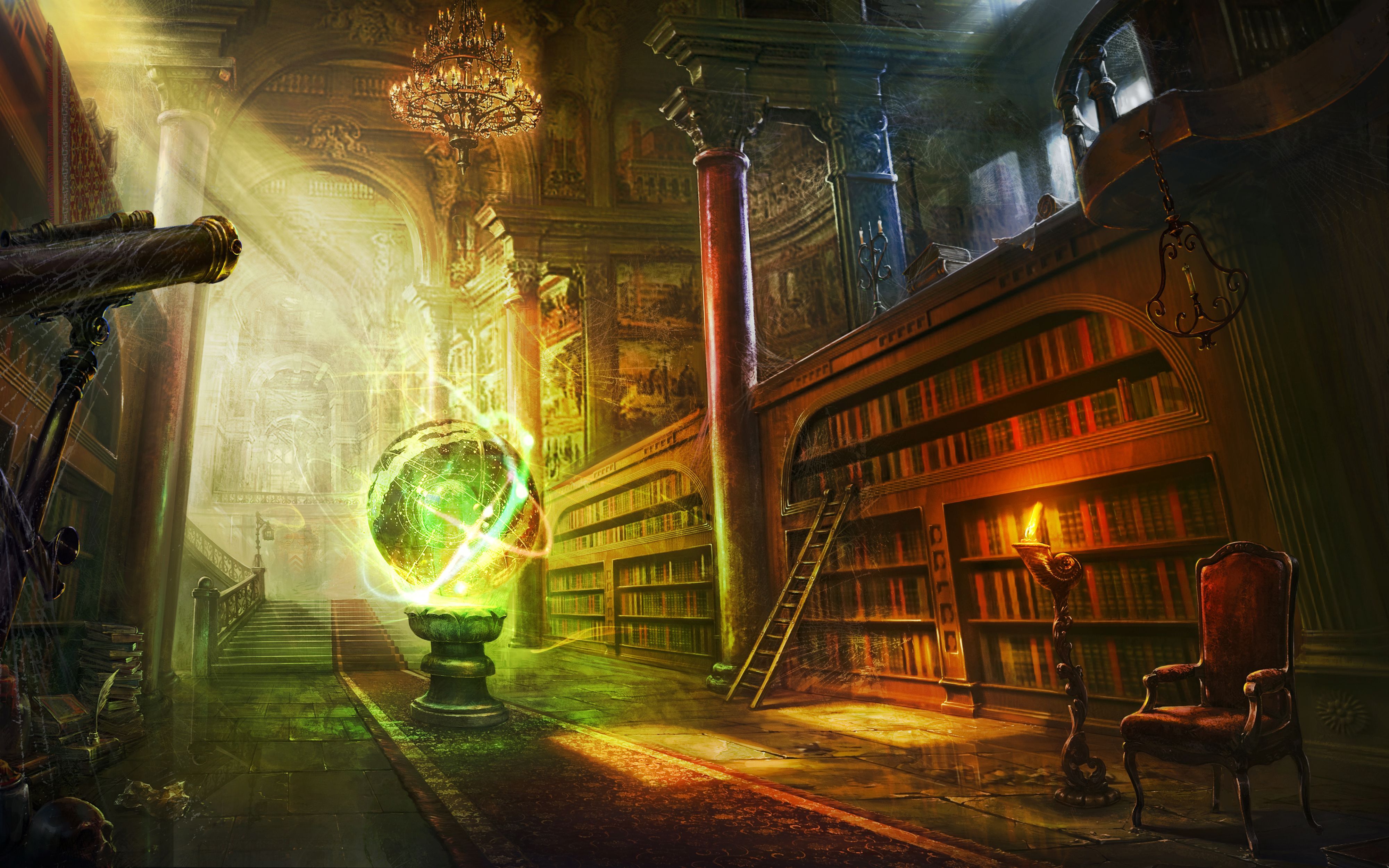 4000x2500 Enchanted Library 4K Ultra HD Wallpaper