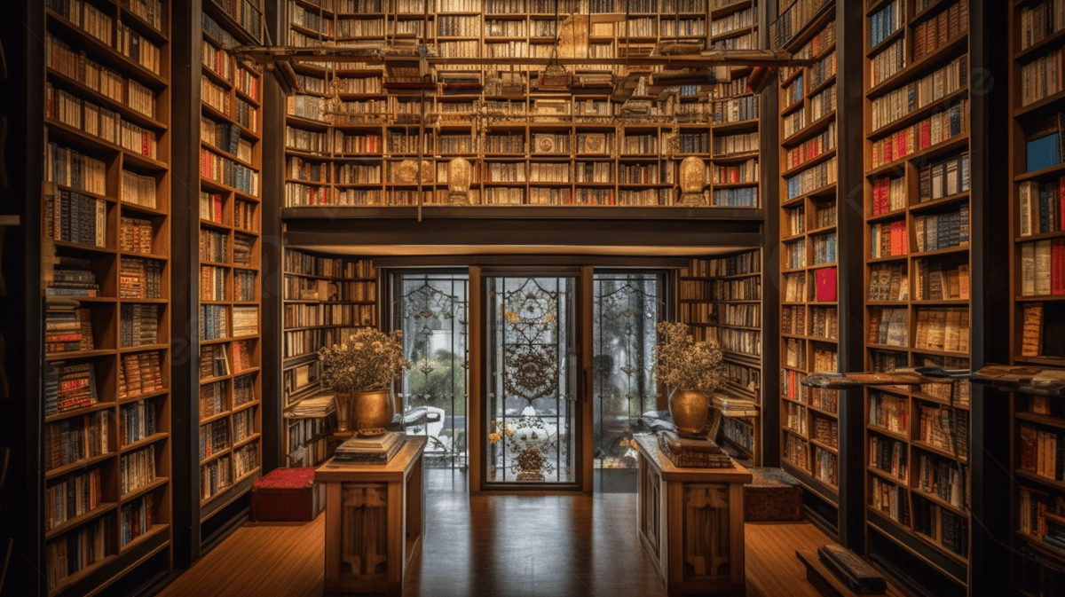 1200x673 Huge Library With Old Books That Have Multiple Doors Background, Bookshelf With Books Library, HD Photography Photo, Bookcase Background Image And Wallpaper for Free Download