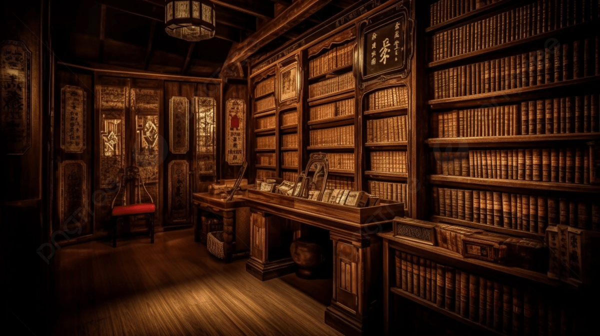 1200x673 Ancient Asian Style Room Of Bookshelves Background, Antique Bookshelves And Books, HD Photography Photo, Furniture Background Image And Wallpaper for Free Download